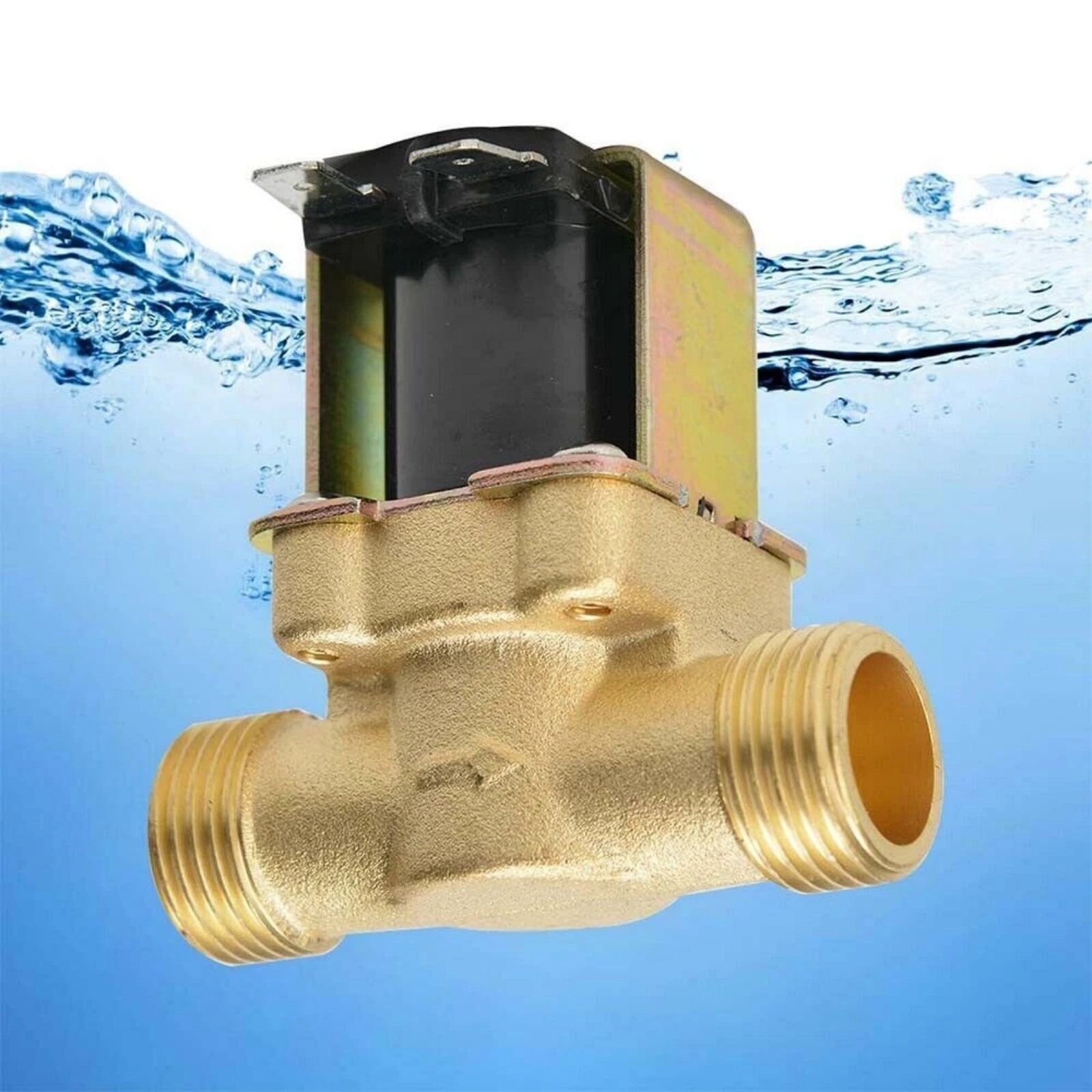 DC12V 1/2 Inch Brass Electric Solenoid Valve Normally Closed For Water 0.8Mpa