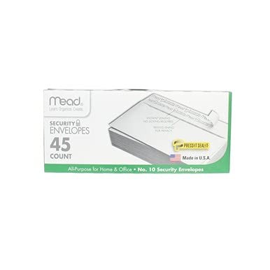 Press-it Seal-it No.10 Security Envelopes, 4.125 x 9.5-Inches, White, 45 Coun…