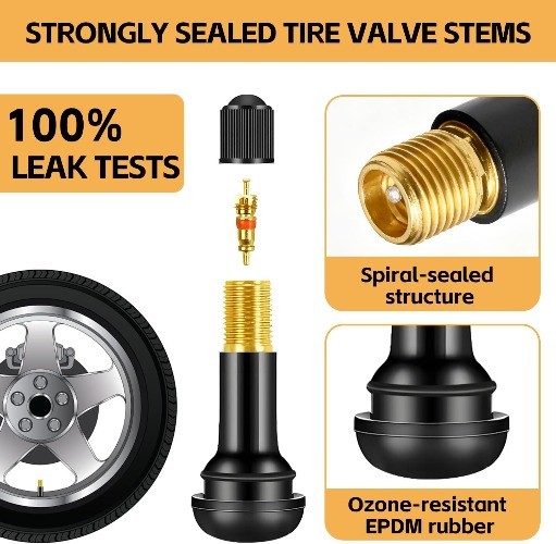 10 Pcs Snap-in Tire Valve Stems, TR413 Rubber Tubeless Tire Valve Stems – Fits 0