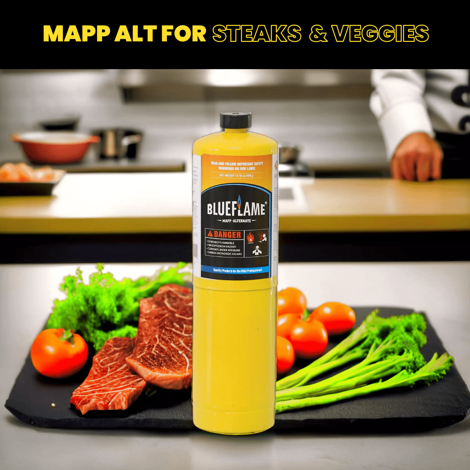 BlueFlame MAPP MAP PRO Gas Cylinder Pack 4, 99.9% High Purity Propylene 14.1 oz