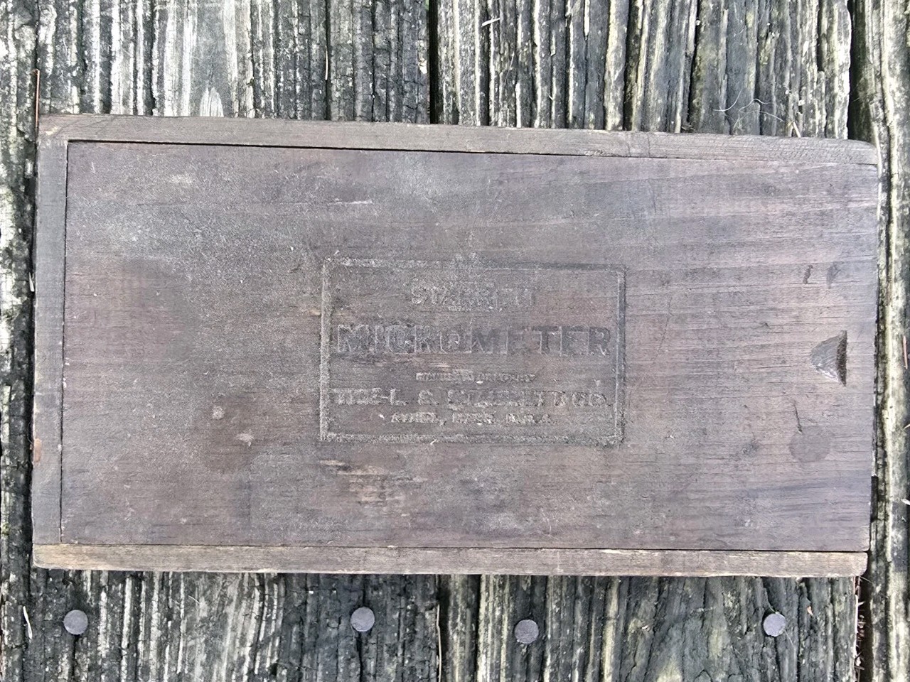 Vintage L.S. Starrett Co. No. 436 + 201 Outside Micrometer Original Wooden Box