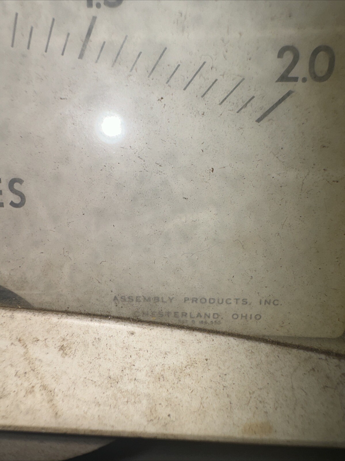 Assembly Products Inc. D.C. Amperes 0-2.0 Gauge Meter Vintage