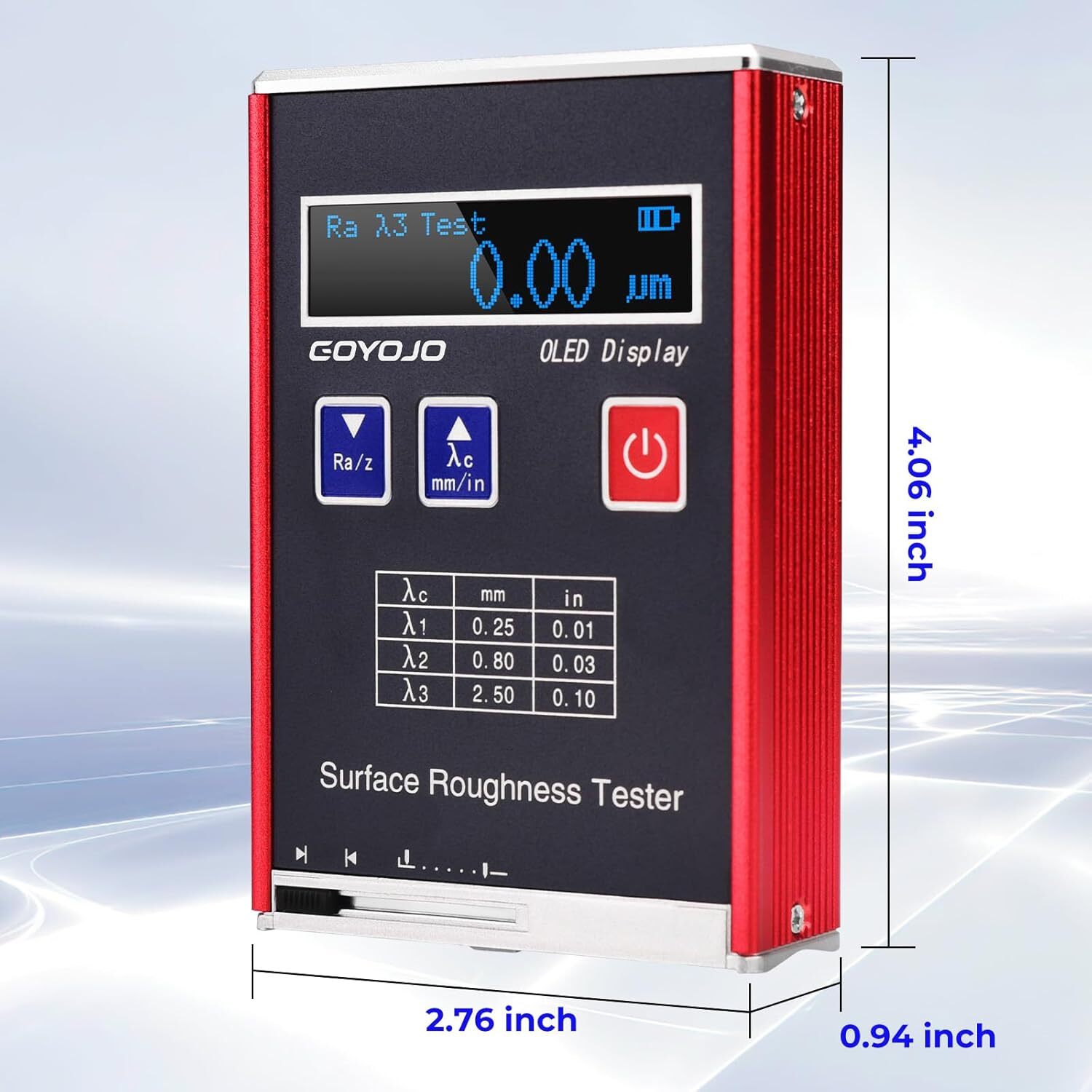 Surface Roughness Tester 0.1-50.0um Portable Roughness Gauge Accuracy 0.01um US