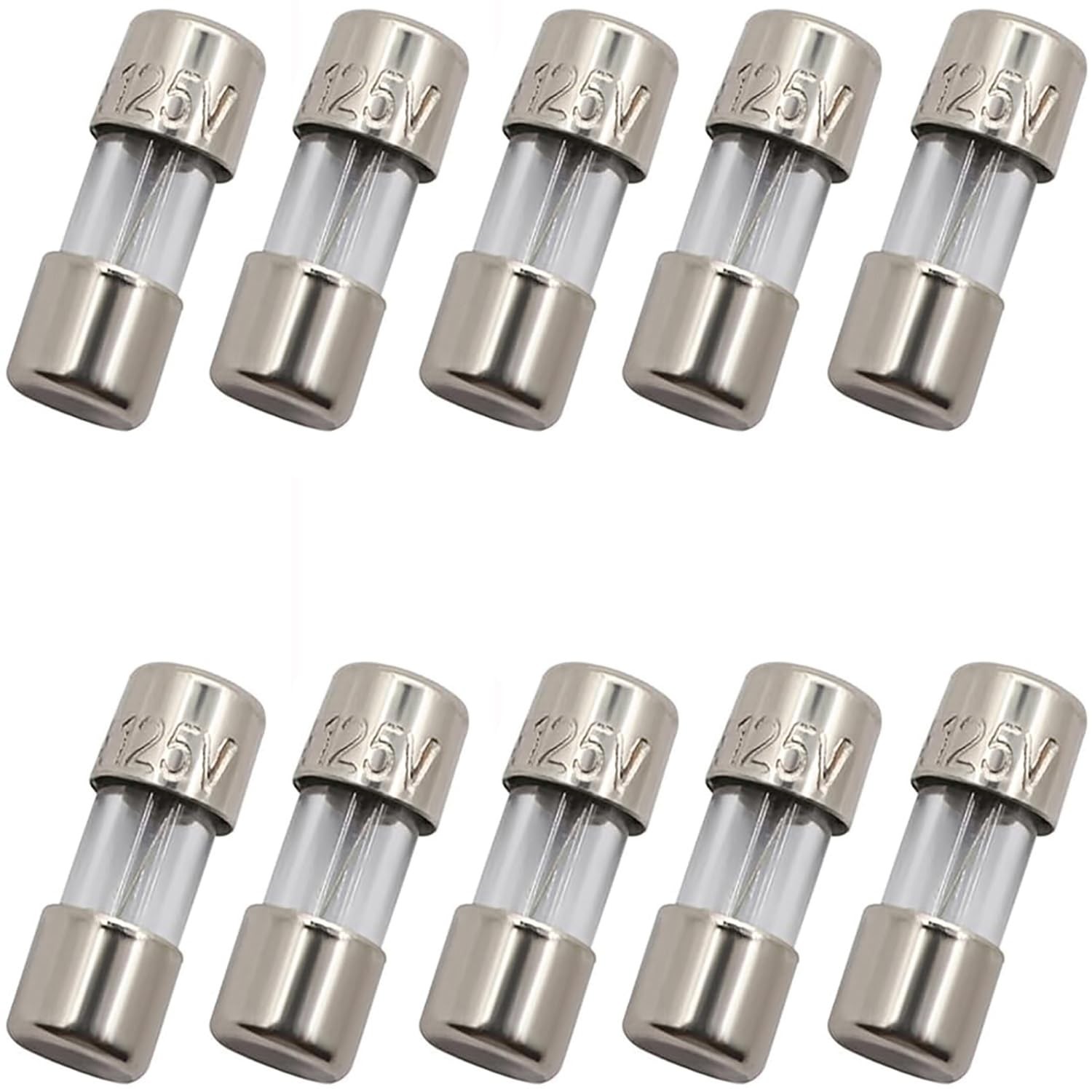 SIXQJZML 10 Pack F2.5AL Fast-Blow Mini Fuse 2.5A 2.5amp 125V Glass Fuses