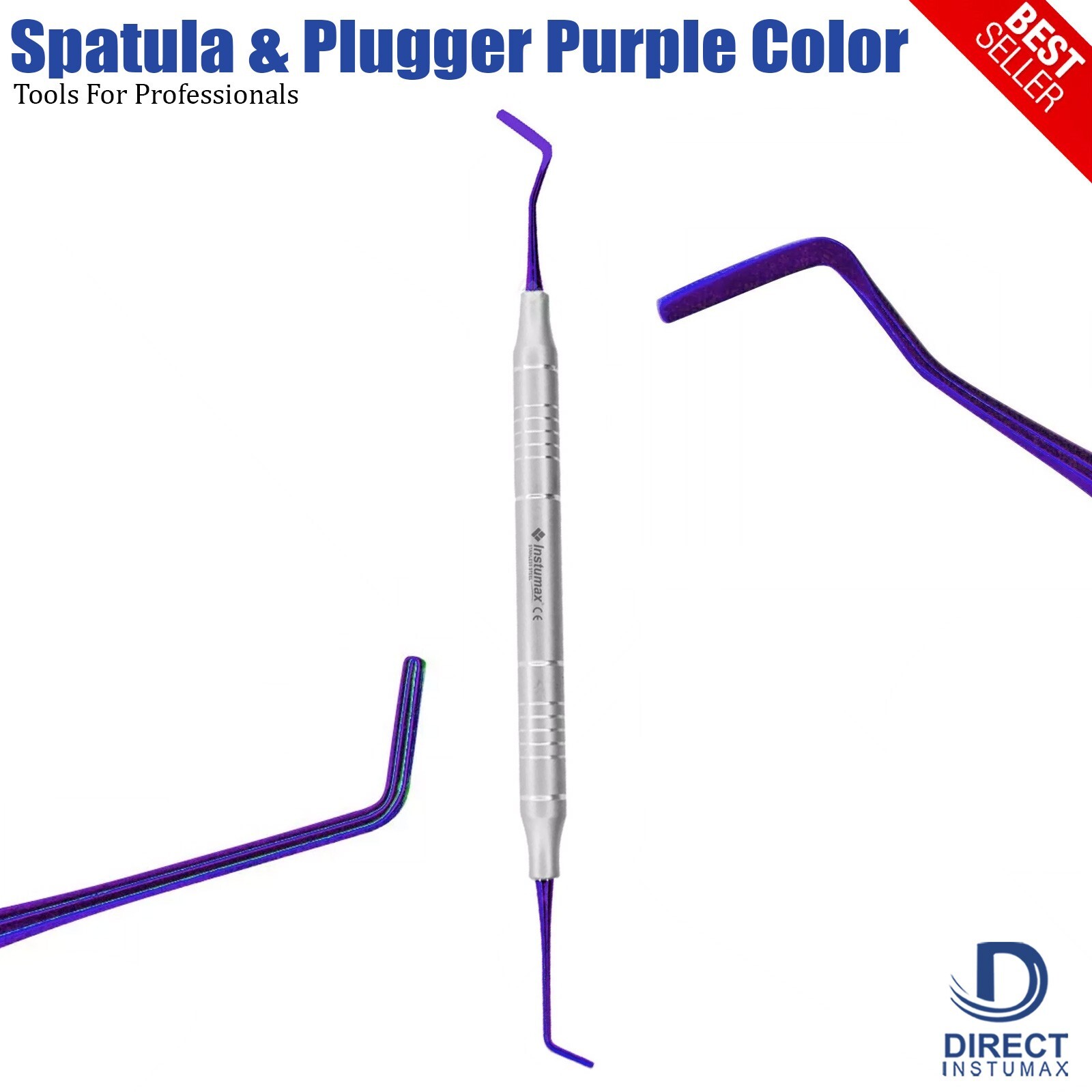 Dental Filling Tools Set Titanium Spatula & Plugger with Colorful Tips