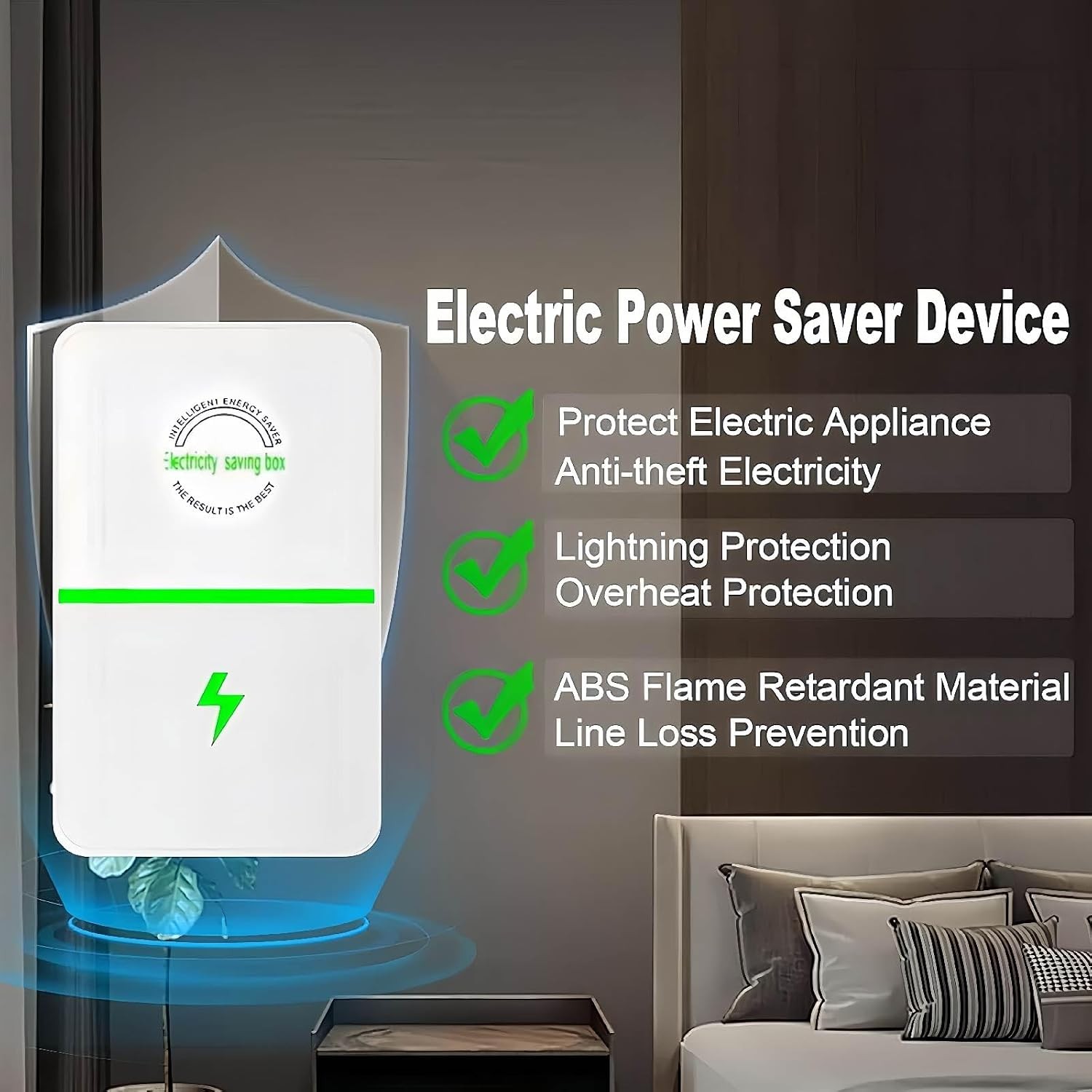 4Pcs Electricity Saving Box Plug-In Power Box Save Outlet for Household/Offices
