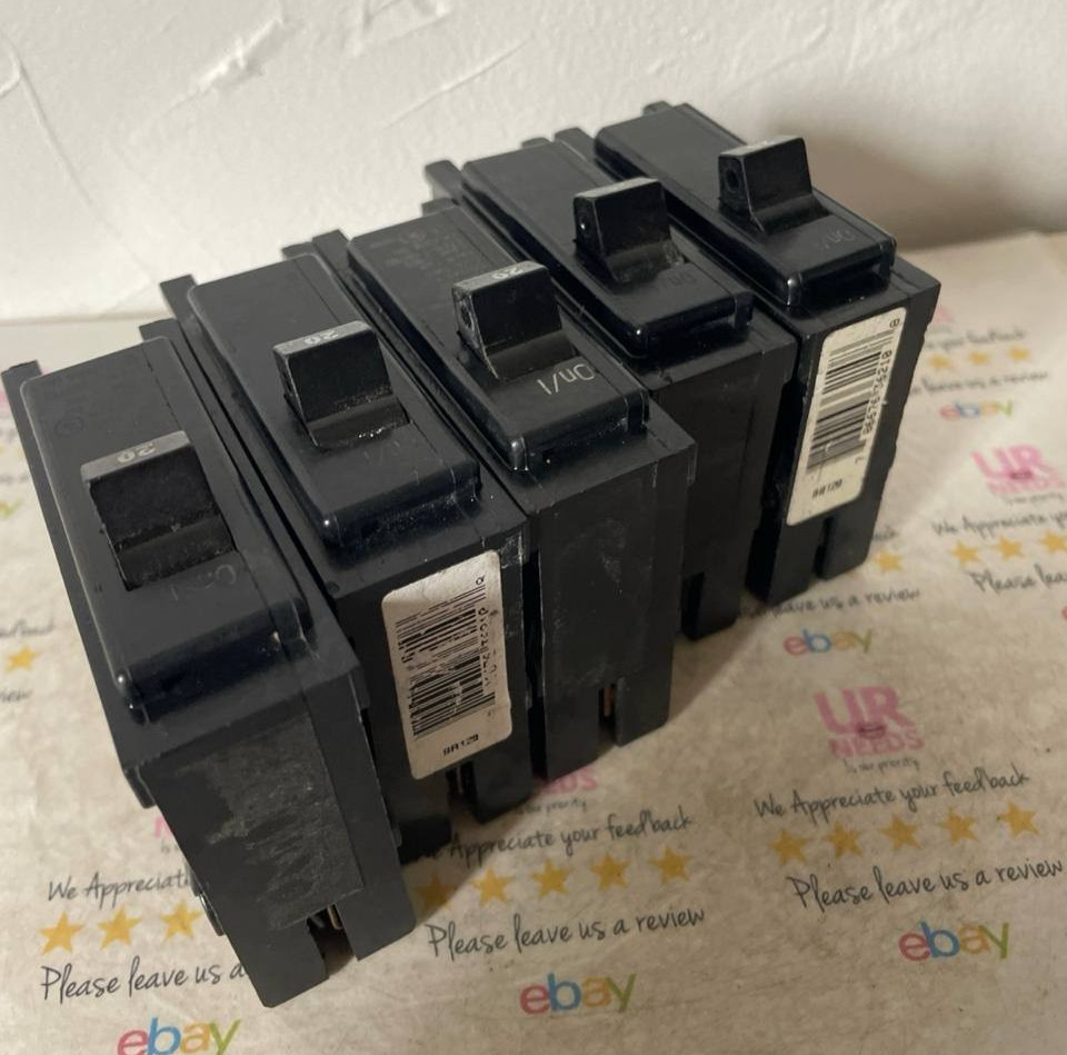 Cutler Hammer BR120 1 Pole 20 Amp Type C120 Circuit Breaker LOT OF 5