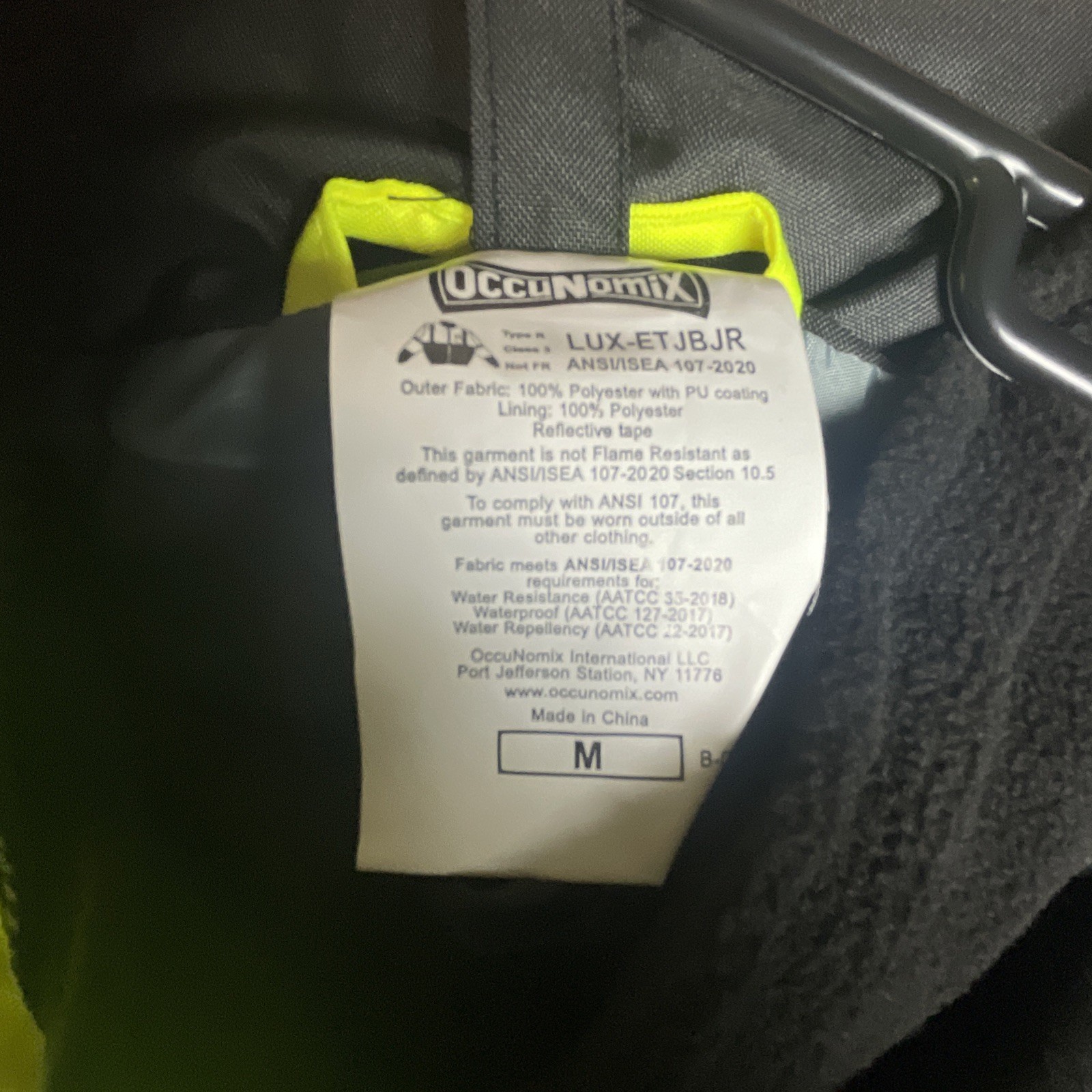 Occunomix Jacket High Visibility 3 in 1 Bomber Work Coat Yellow & Black – Medium
