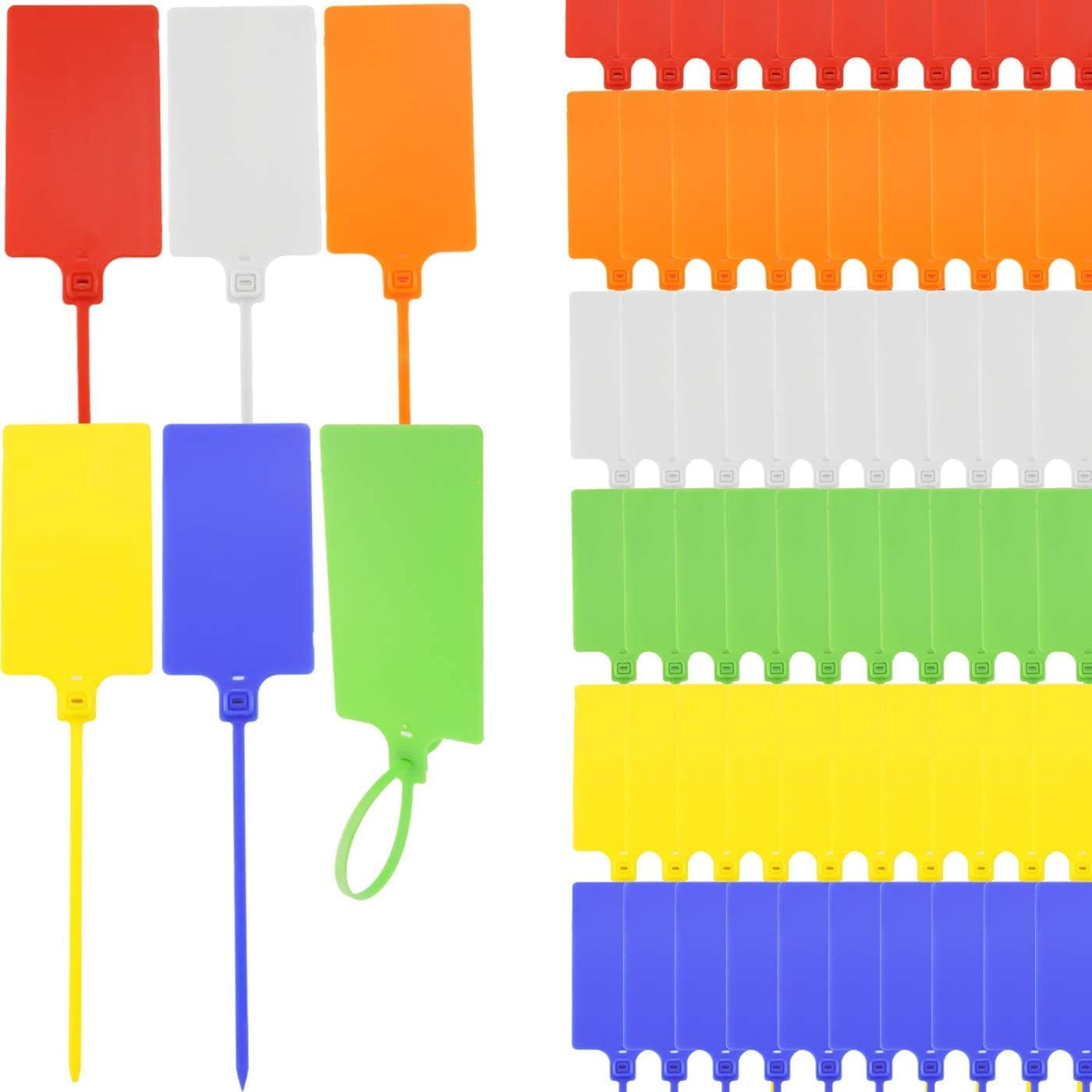 60 PCS Plastic Shipping Tags, 2.3″ X 4″, Mixed 6 Colors | Large Waterproof Blank