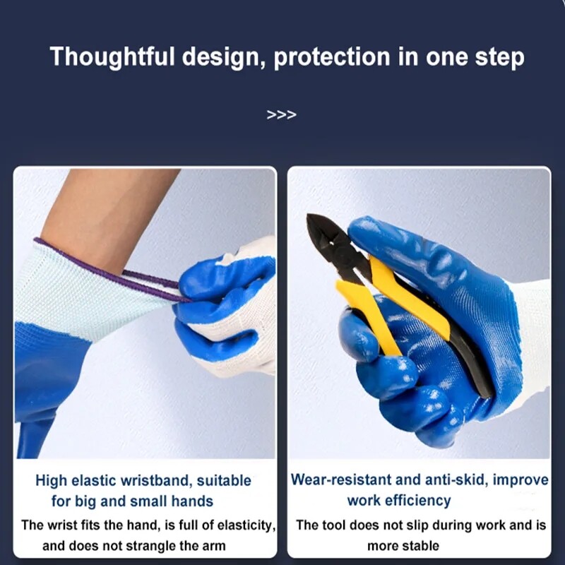 Men Women Gardening Gloves Breathable Rubber Coated Garden Gloves Working Gloves