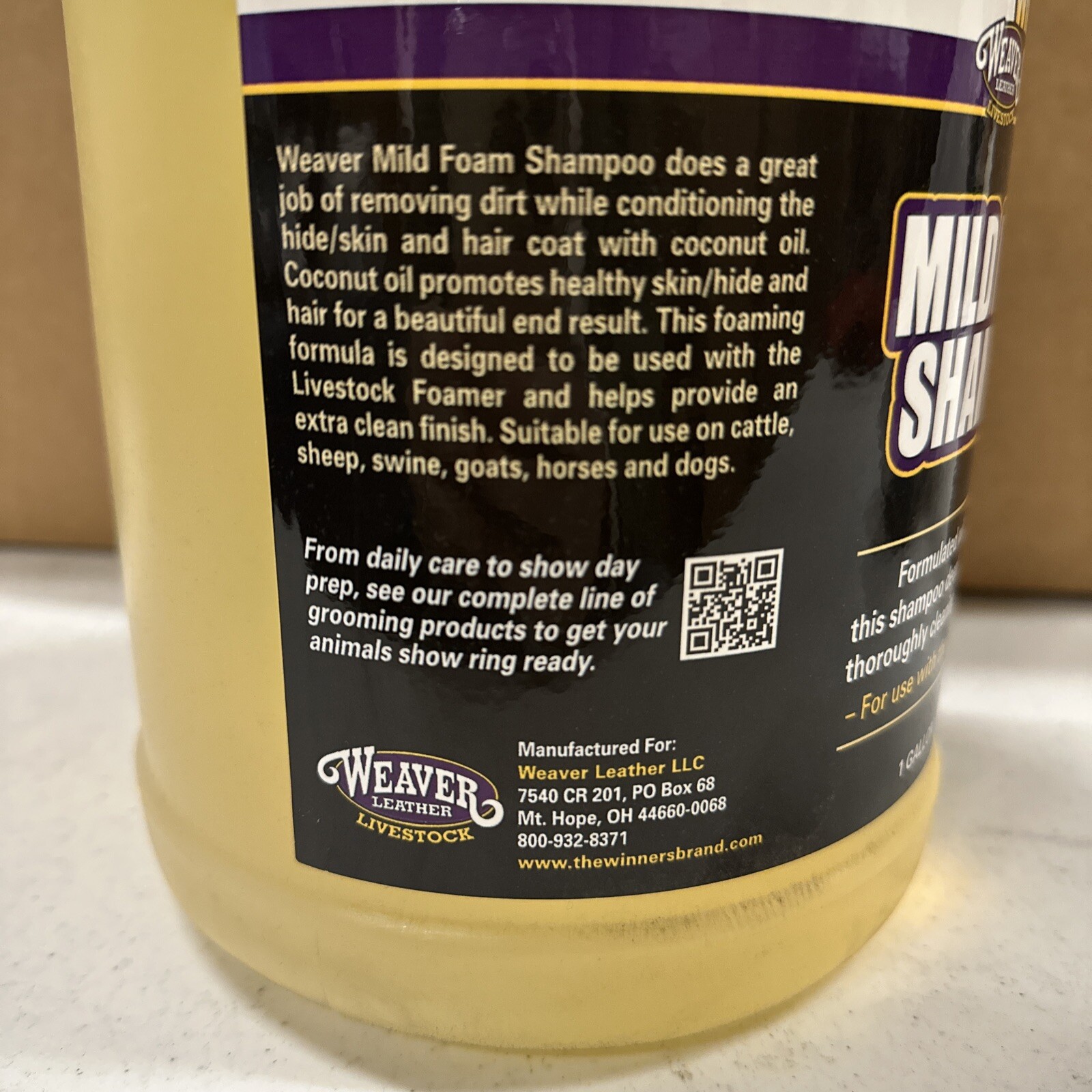 Weaver Leather Livestock Winner’s Brand Mild Foam Shampoo 1-Gallon Use w/ Foamer