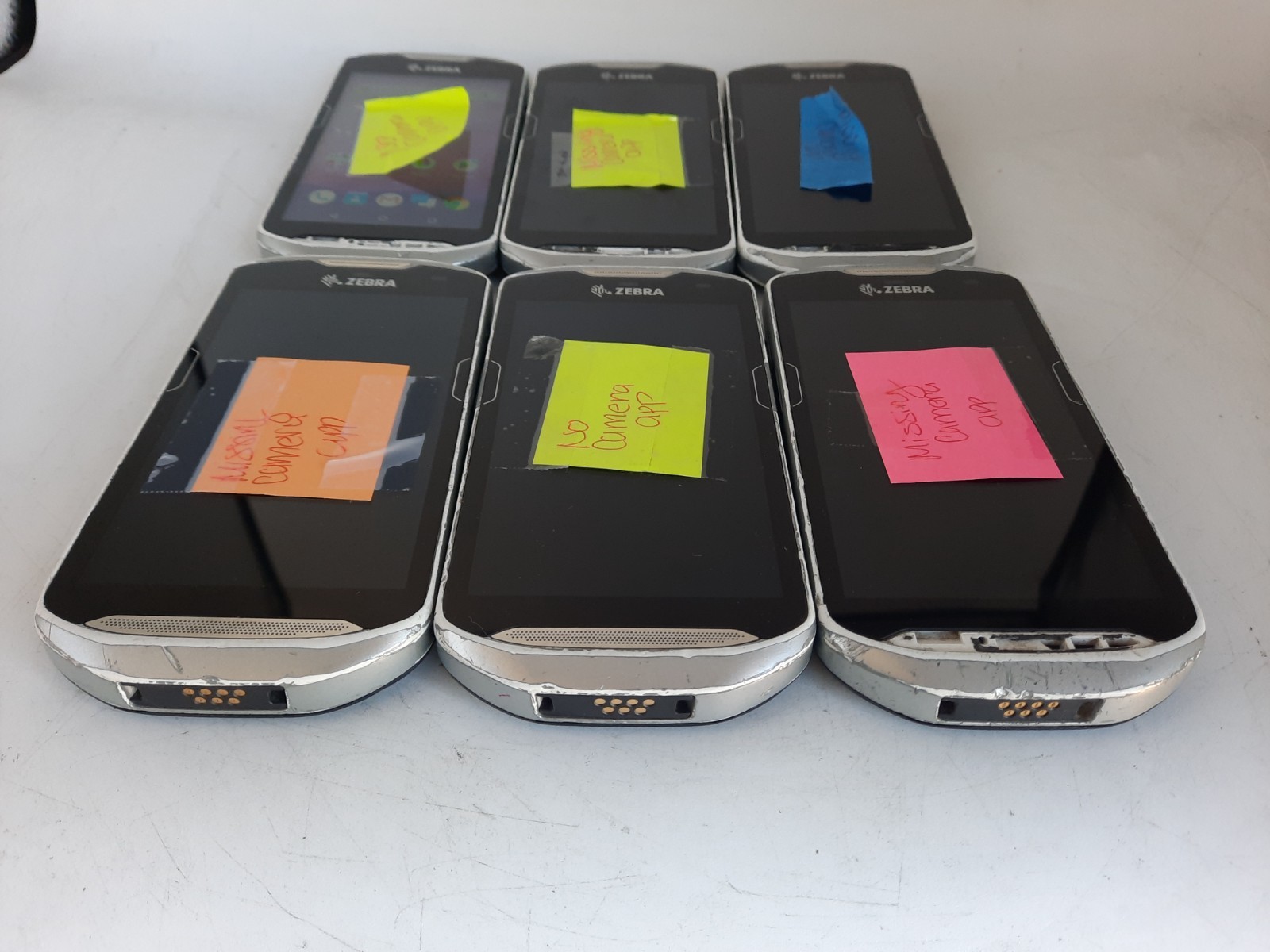 Lot of 6 Zebra TC56CJ-1PAZU2P-25- Barcode Scanner-(Missing Camera App)-FOR PARTS