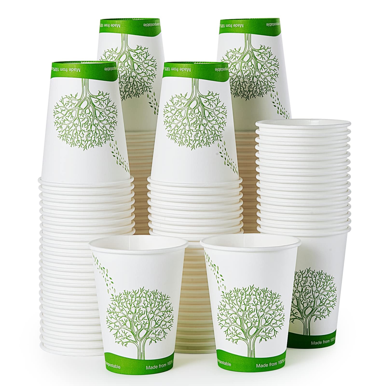 240 Count 12 Oz Compostable Paper Cups Biodegradable Disposable Paper Coffee Cup