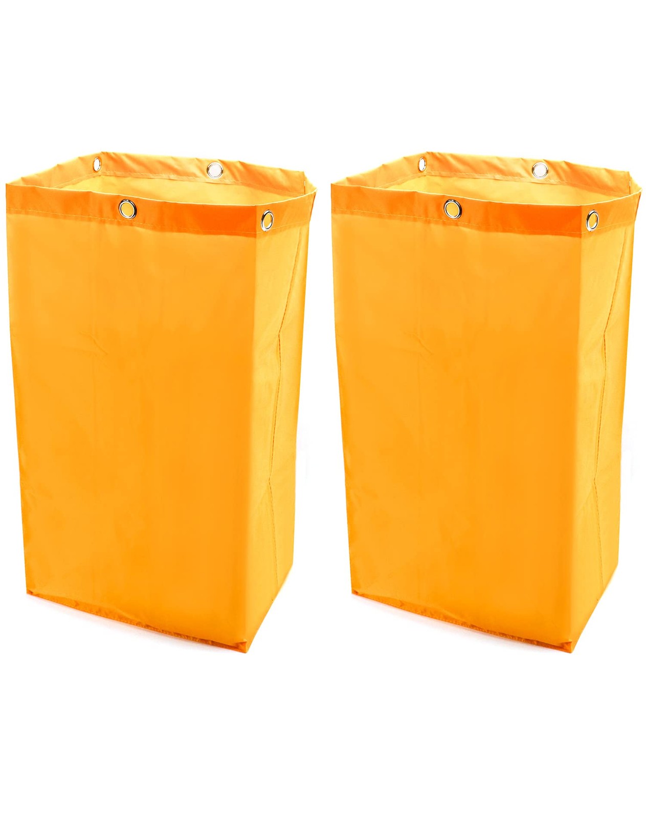 QWORK Janitorial Cart Bag, 24 Gallon Waterproof Large Capacity 2 pcs, Yellow