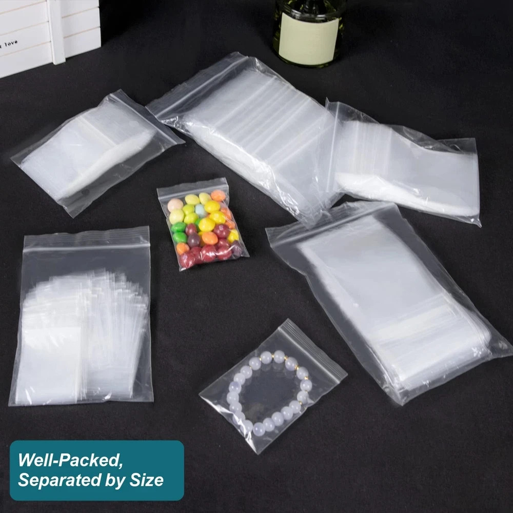 Small Plastic Bags Mini Zip Lock Bags for Jewelry Pill Candy Assorted 500 Pcs