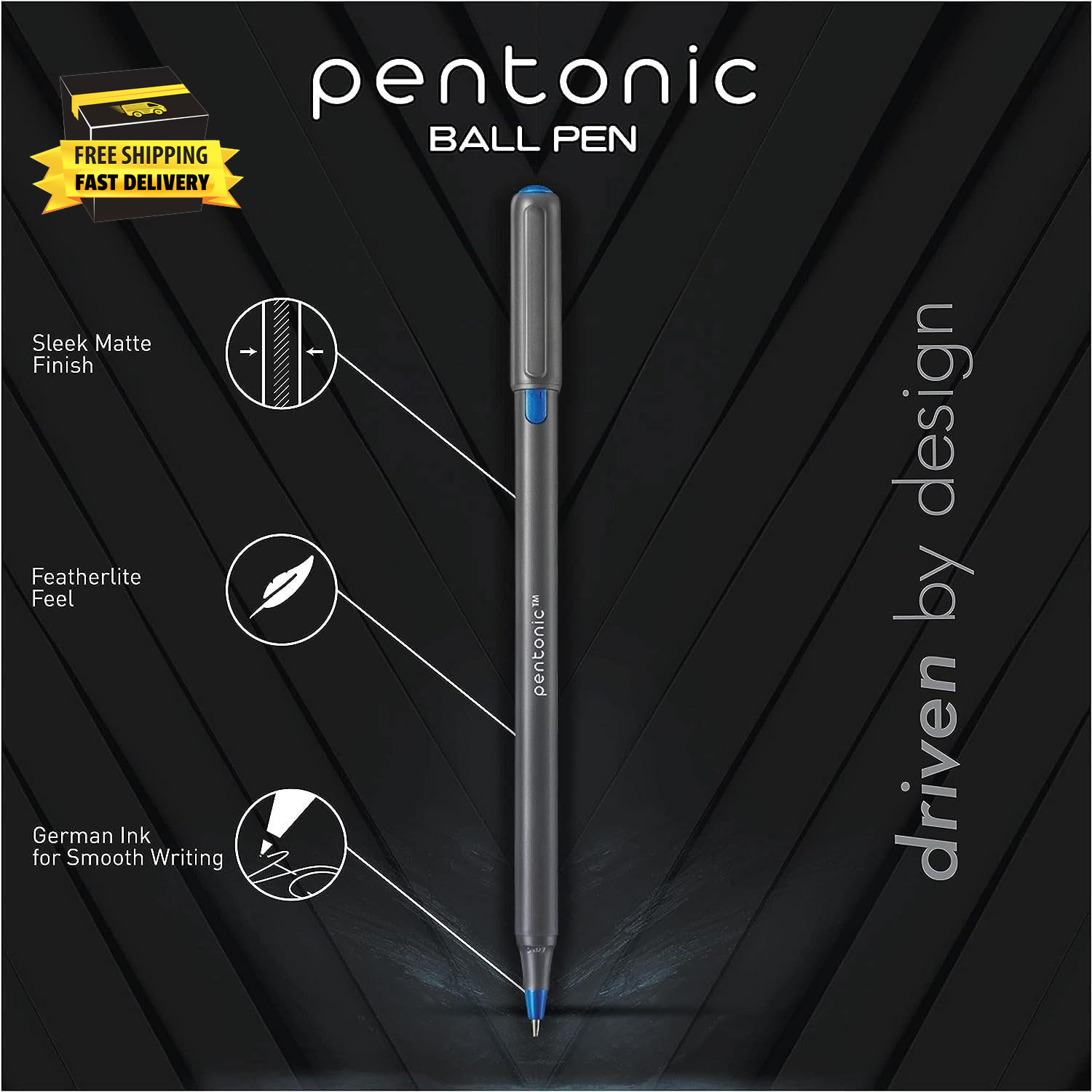Pentonic Premium Ball Point Pen 1.0 Mm Medium Point, 10-Count, Assorted Colors |