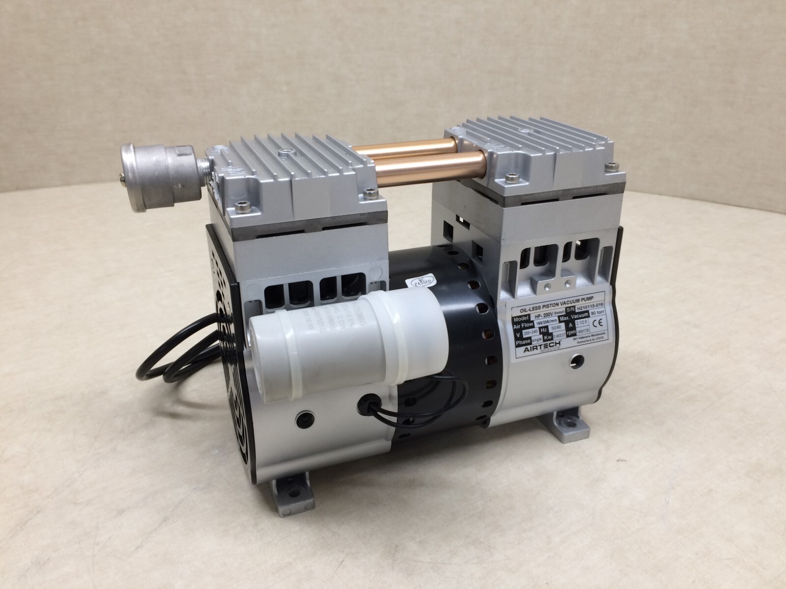 AirTech HP-200V Oil-Less Dry Rotary Piston Vacuum Pump w/ Cord