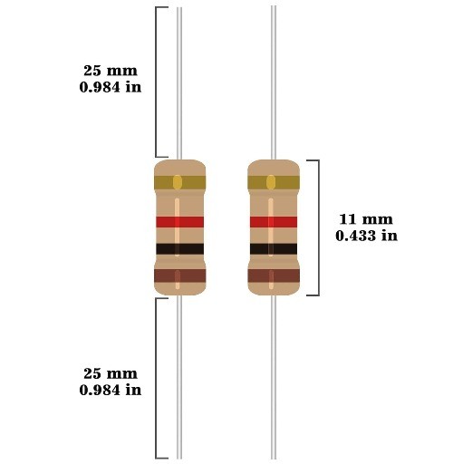 25 Values 1W Carbon Film Resistor Kit 1 Ohm to 1M Ohm Watt 5 Resistor Assortment