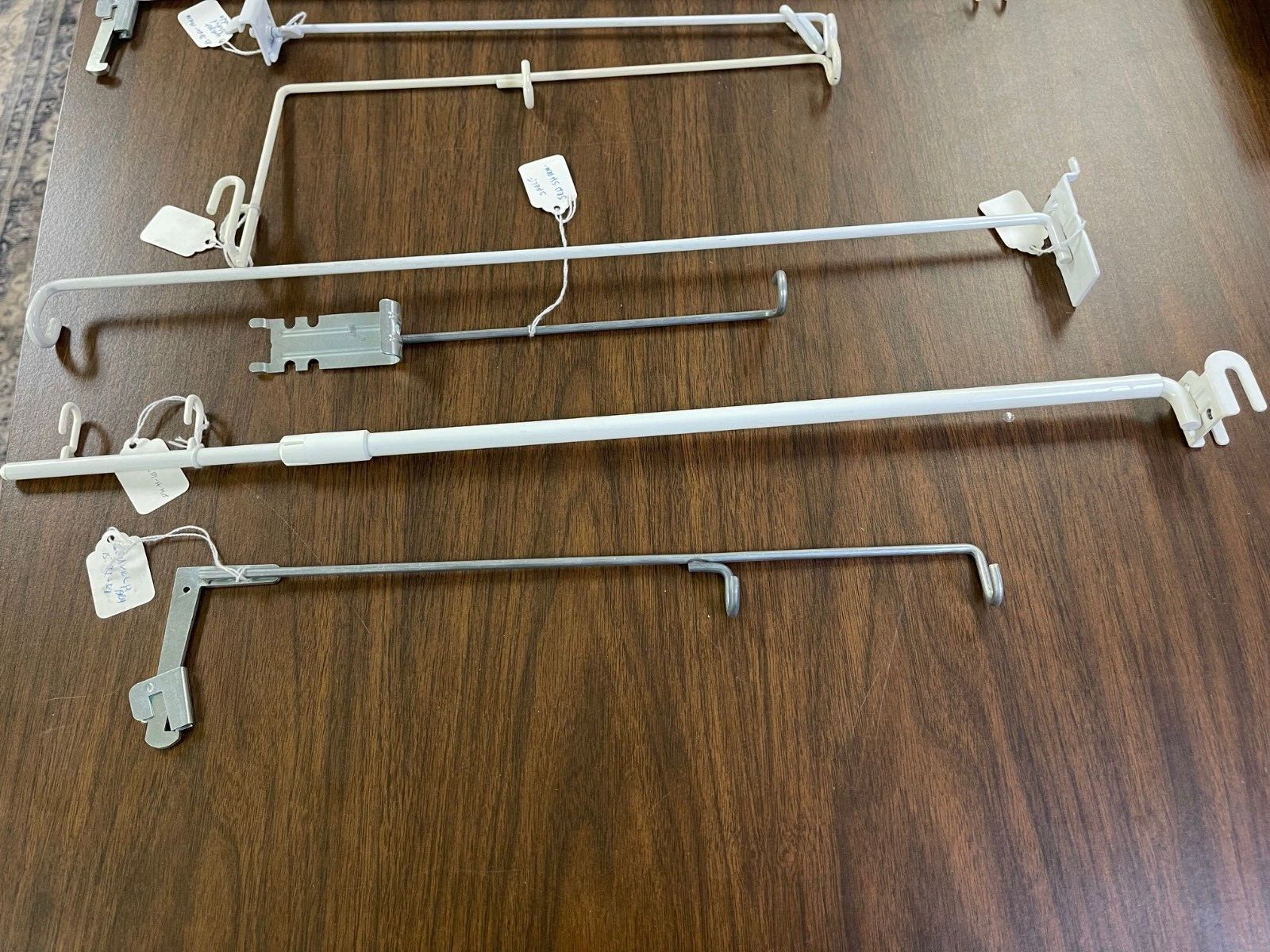 9 pieces Misc. Retail Shelving Metal Hardware- Flag Sign Holders