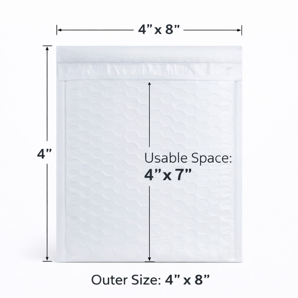 100 Pack Shipping Poly Bubble Mailers #000 4×8 rResistant Padded Bags Envelopes