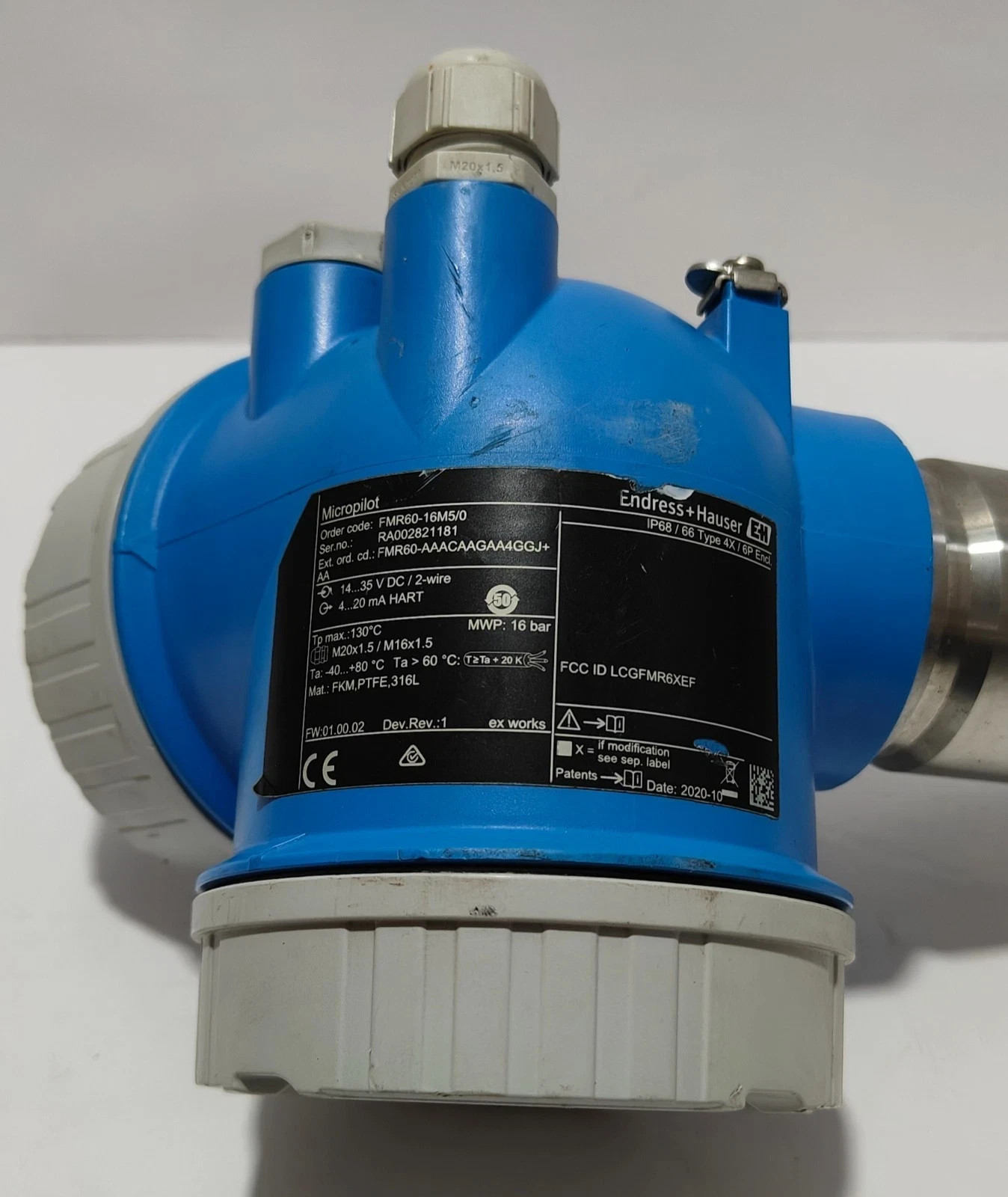 ENDRESS+HAUSER MICROPILOT FMR60-16M5/0 LEVEL TRANSMITTER FMR60-AAACAAGAA4GGJ+