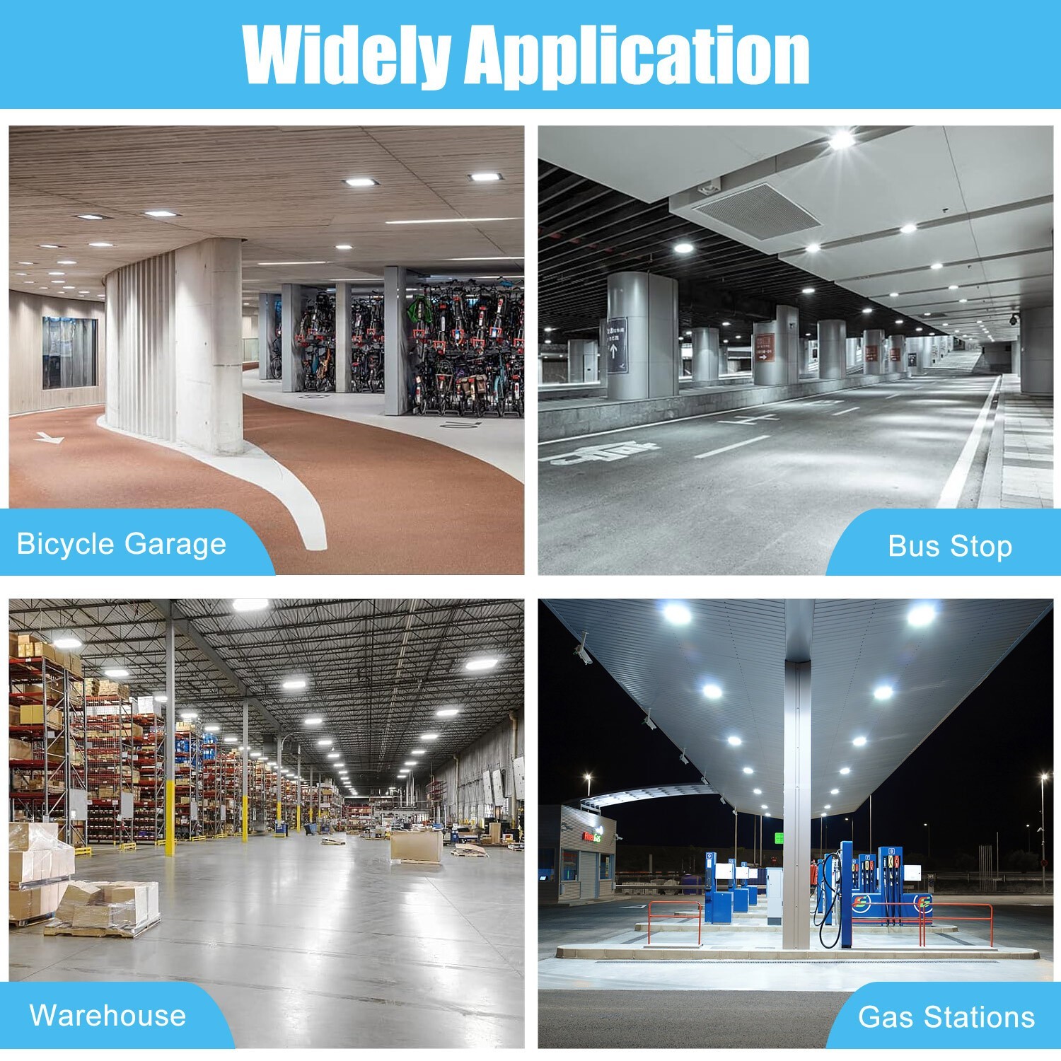 4PACK- IP65 Waterproof Led Canopy Light 100W Outdoor Parking Garage Area Lights