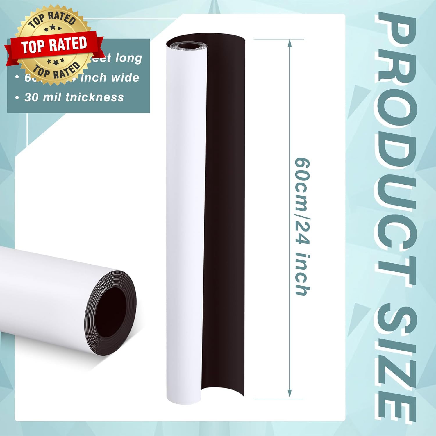 Blank White Surface Magnet Sheets 24 Inch X 10 Feet 30 Mil Magnetic Roll Printab