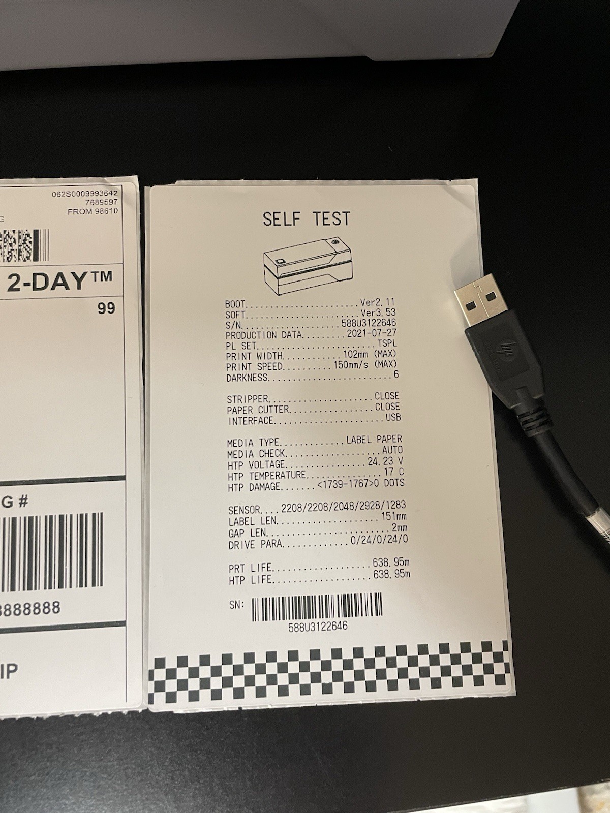 Rollo X1038 Label Printer Direct Thermal High Speed Printer Includes Cords