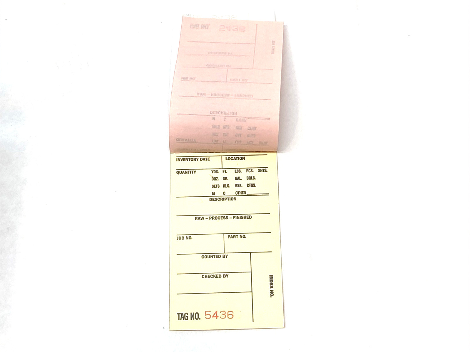 ULINE S-6470-A 3-Part Inventory Tags Adhesive #5000-#5499 BOX OF 243 TAGS