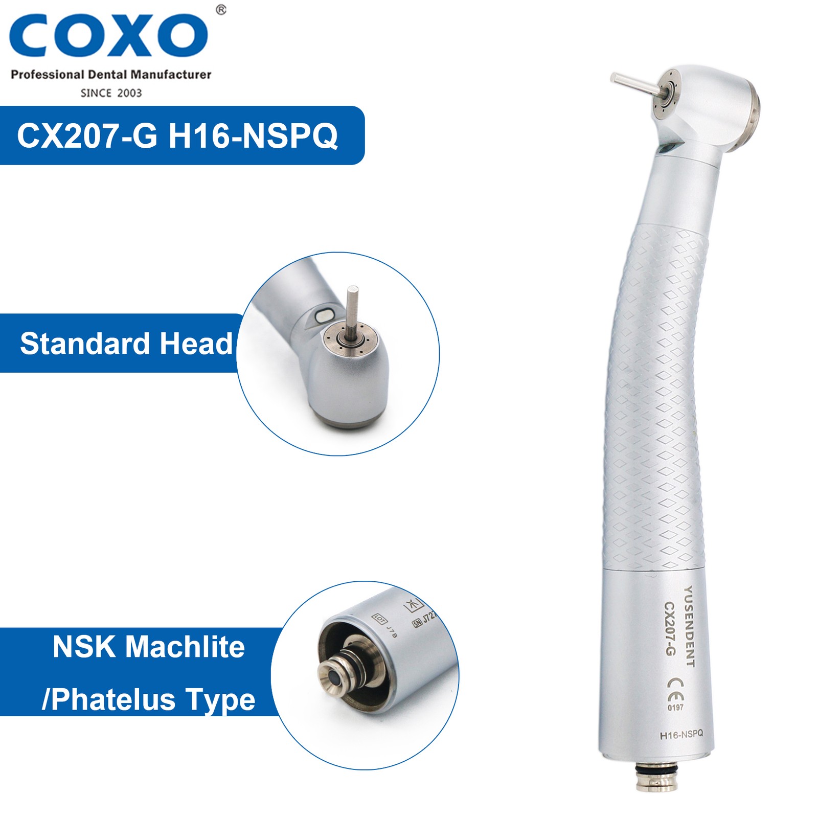 COXO H16 Dental Fiber Optic High Speed Turbine Handpiece For KaVo NSK Coupling