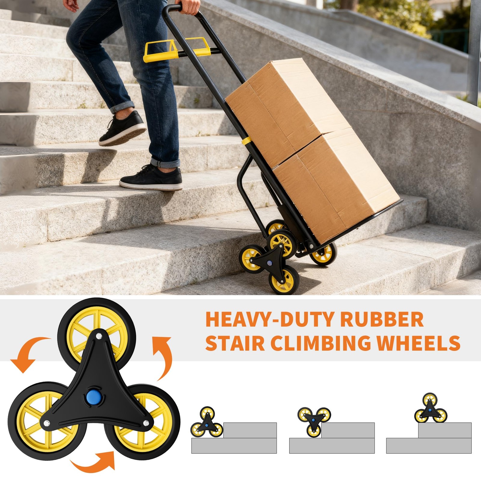 Stair Climber Hand Truck Dolly Heavy Duty Stair Climbing Cart 440 Lbs Capacity