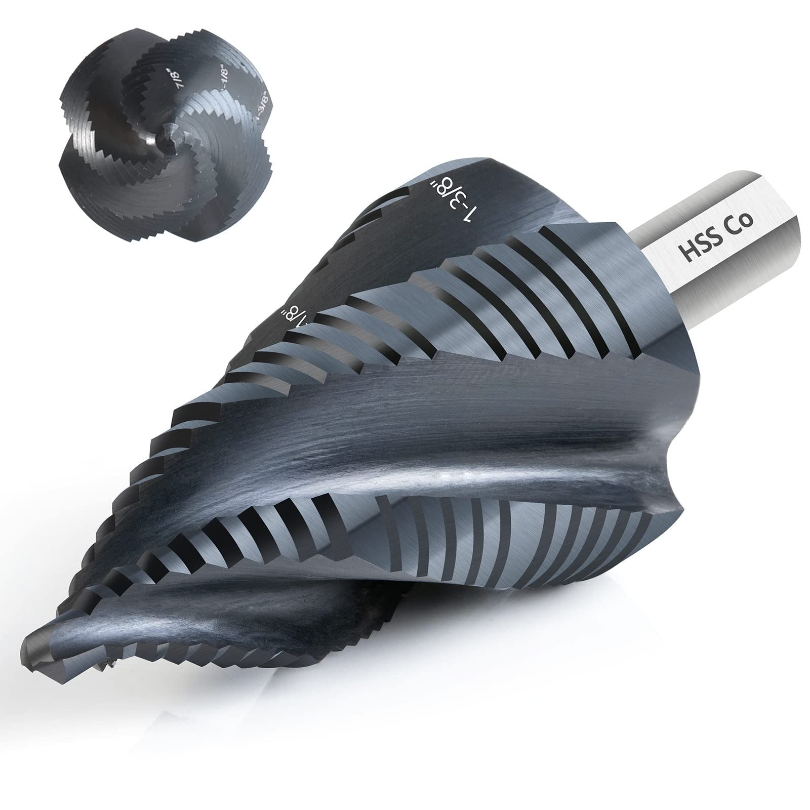 M35 Cobalt Step Drill Bit 1/8-1/2 TiAlN 1/4 Hex 4 Flute
