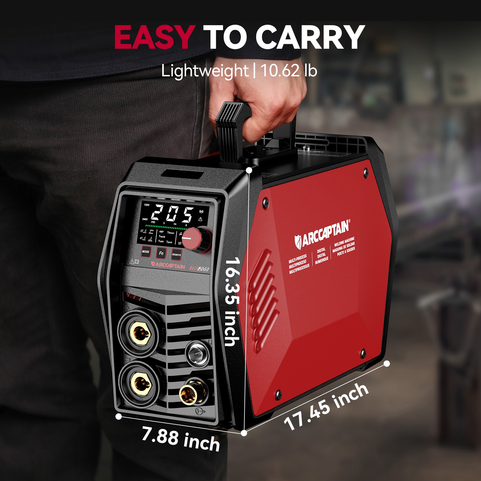ARCCAPTAIN iControl TIG205 Pro 5 In 1 Cold Spot Stick/TIG Welder with Foot Pedal