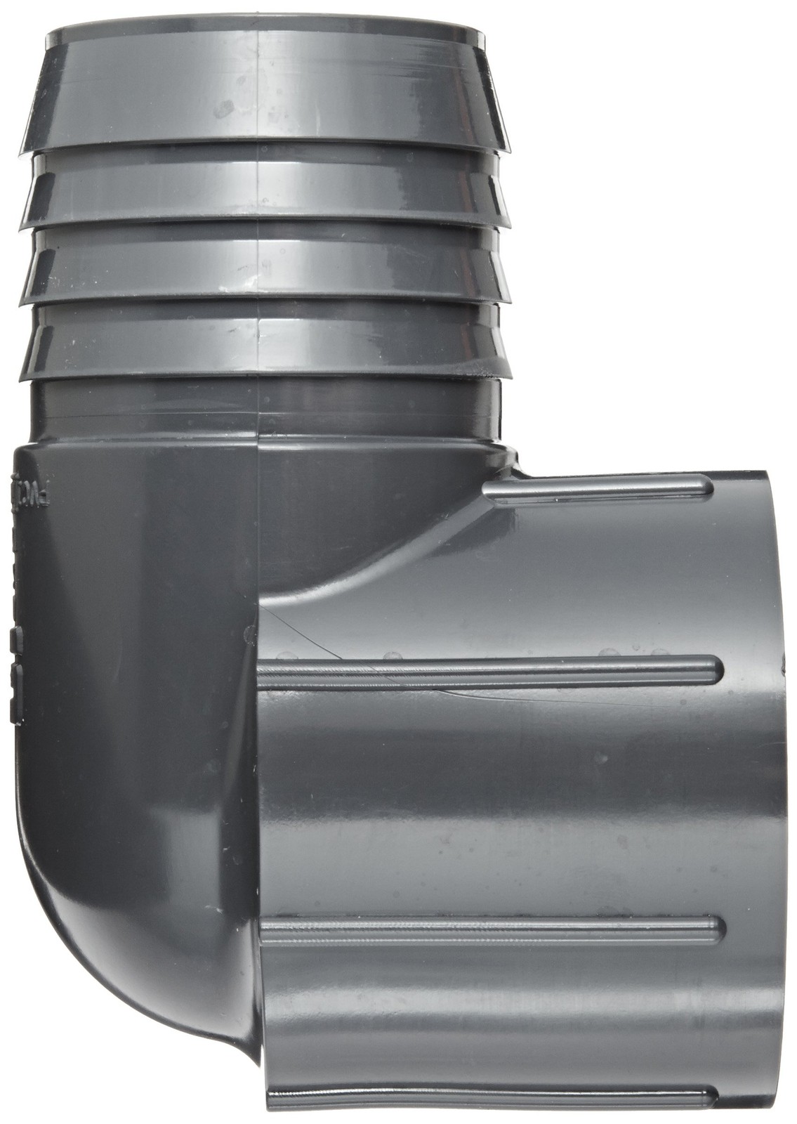 Spears 1407 Series PVC Tube Fitting, 90 Degree Elbow, Schedule 1 Inch, Gray