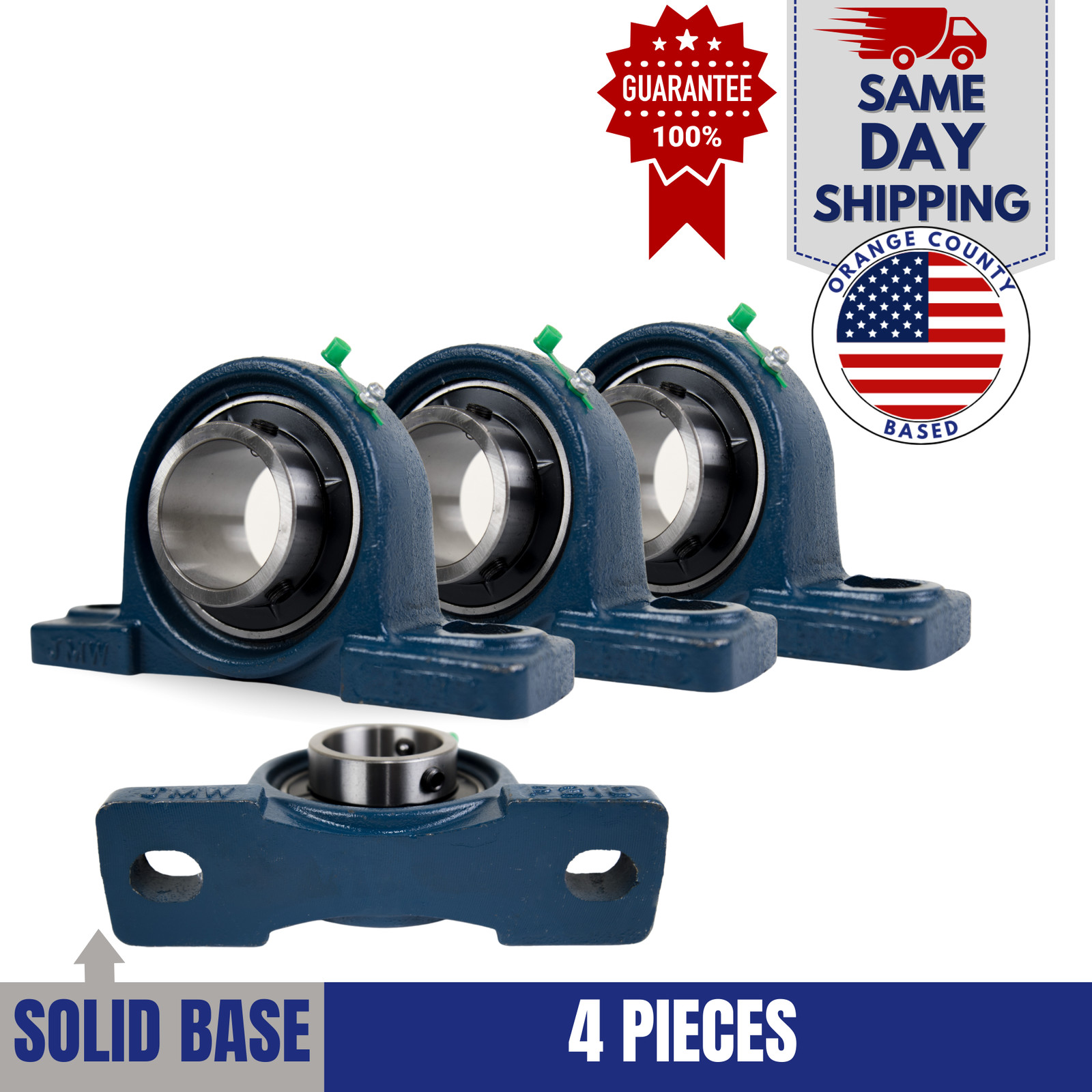 UCP210-31 Pillow Block Bearing 1-15/16″ Bore 2 Bolt Solid Base (4PCS)