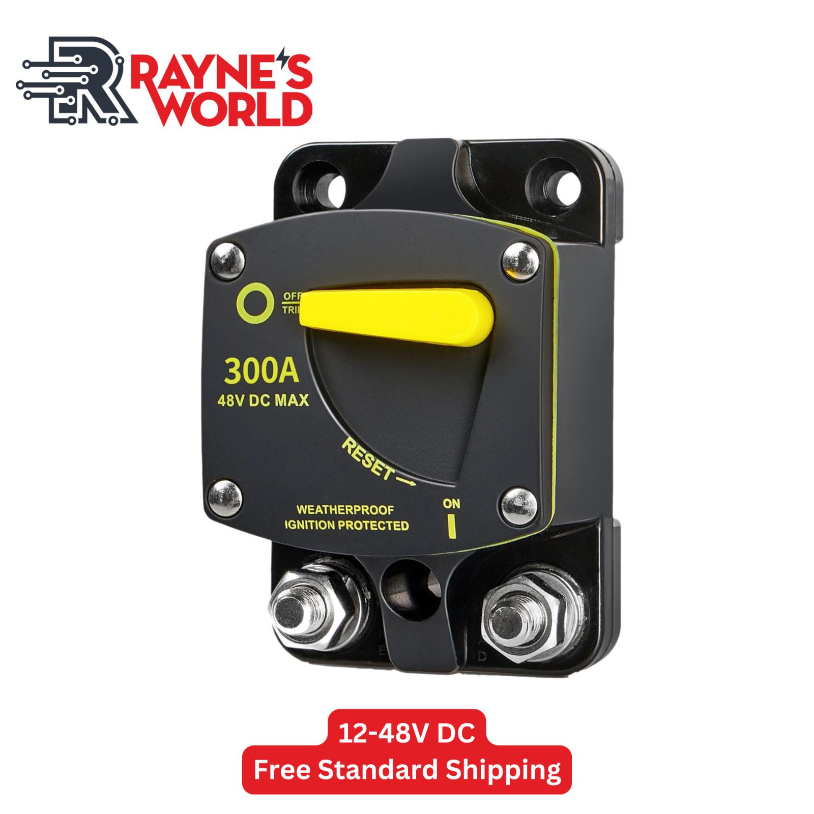 300 Amp 12-48V DC Circuit Breaker Heavy Duty Cars/Amps/Boats/Solar/Inverter/RV