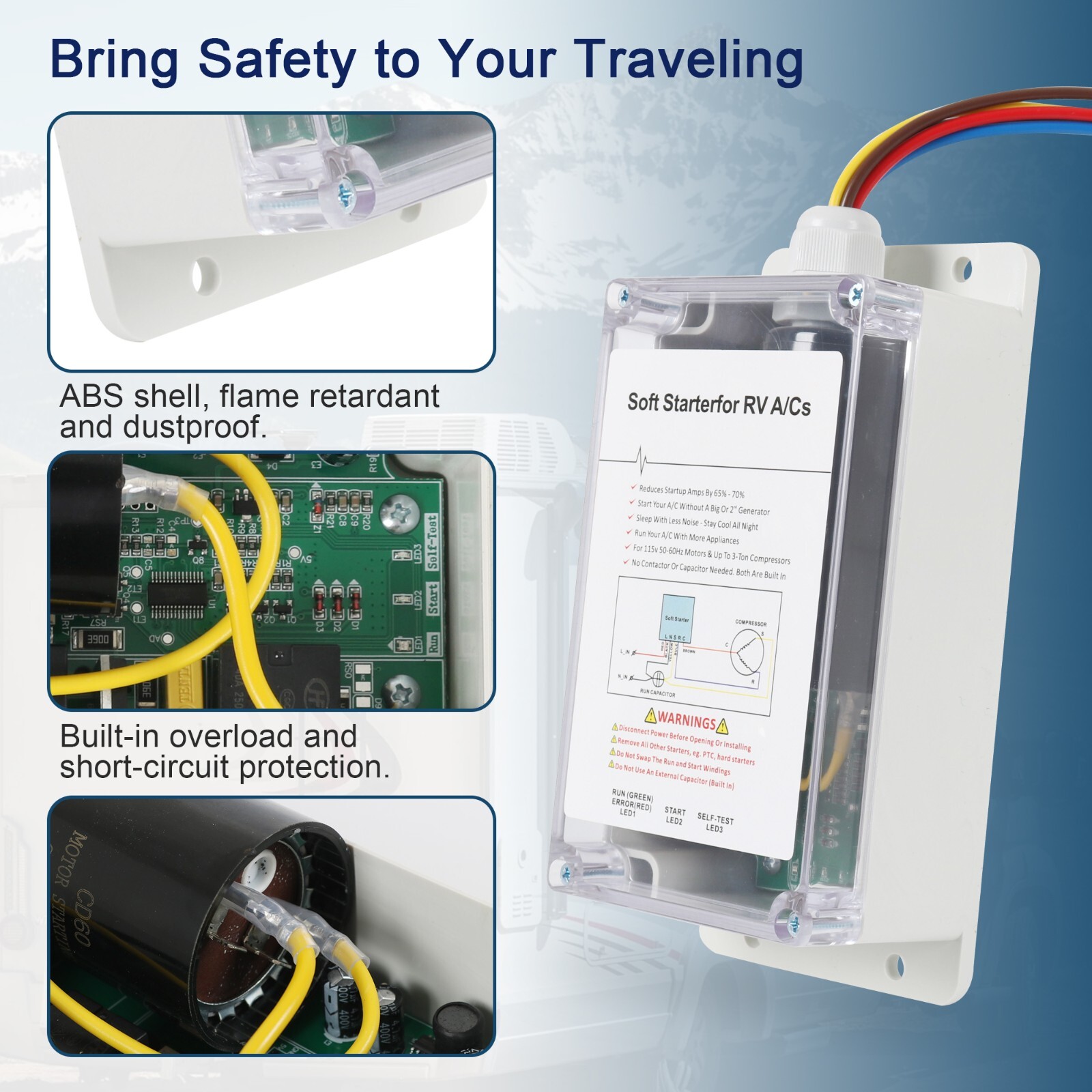 A/C Soft Starter Smart Control Kit Enables Easy Start an A/C & Appliances on RV