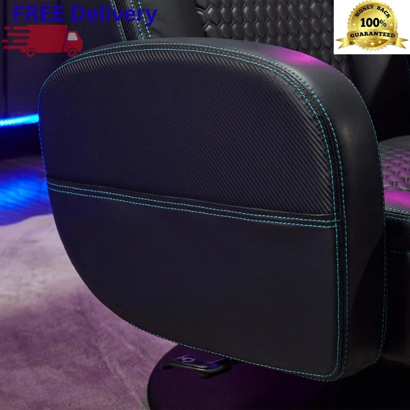 Pedestal Swivel Gaming Chair Ergonomic Reclining Office Seat Padded Arm New