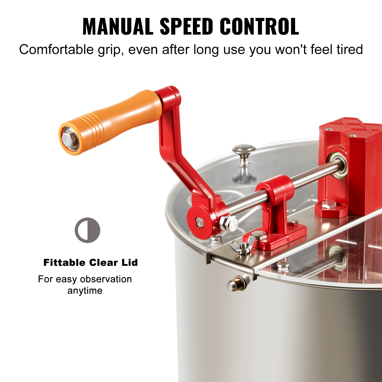 VEVOR Manual Honey Extractor Beekeeping Equipment 3 Frames Stainless Steel