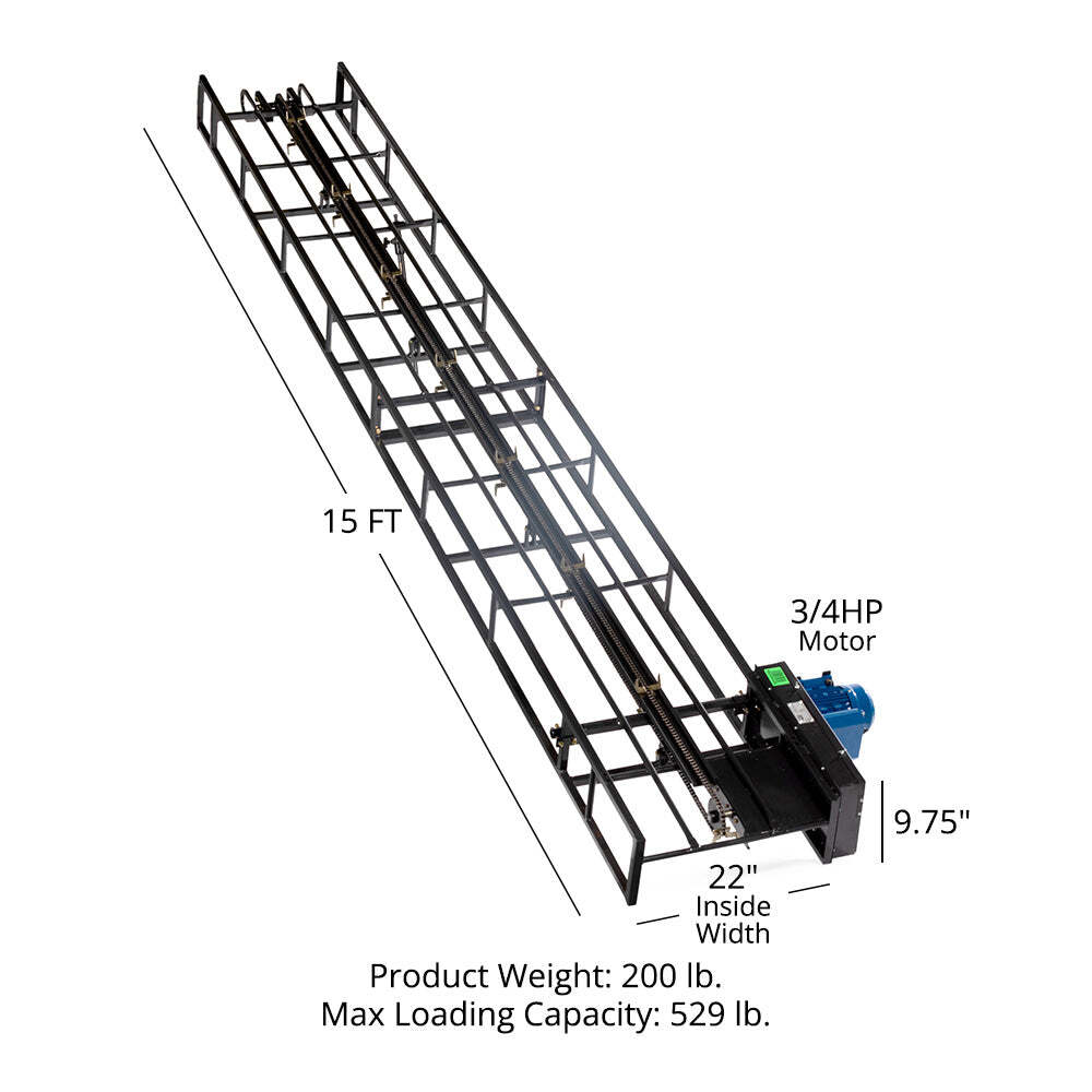 Titan Attachments Chain Drive 15ft Square Hay Bale Elevator Base Unit