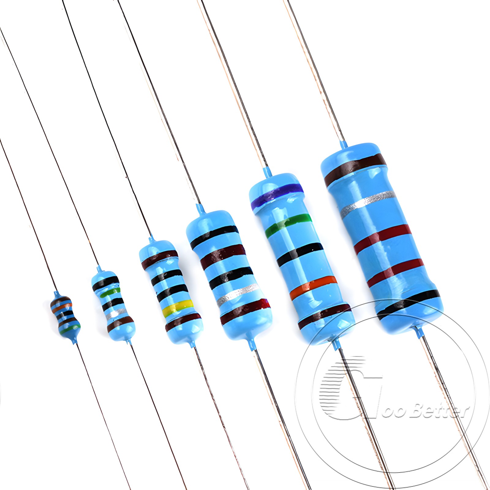 1/4W Metal Film Resistors 0.1% tolerance 1 ohm to 10M ohm available 20 pack