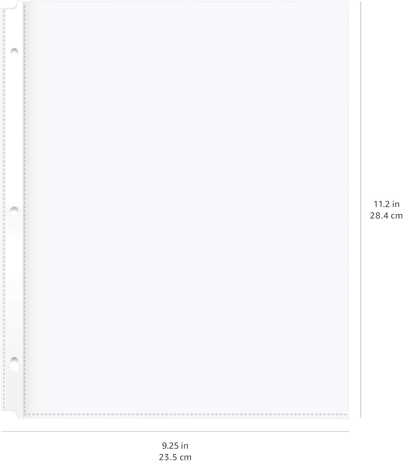 Durable Clear Sheet Protectors for 3 Ring Binder, 8.5 in X 11 In, 3 Holes, 200 P