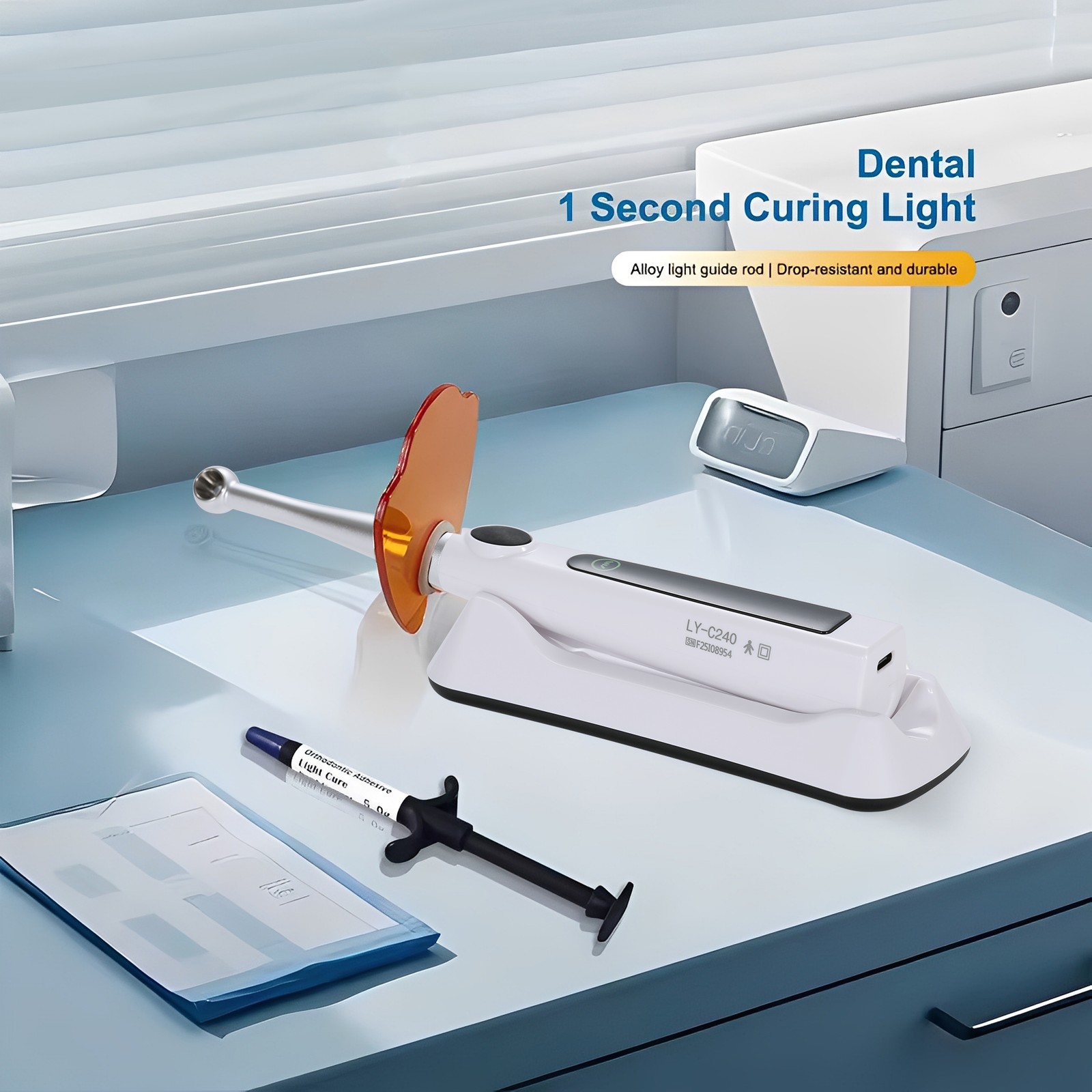 Dental Cordless LED Curing Light Lamp 1 Second Cure 800-2400mw/cm²