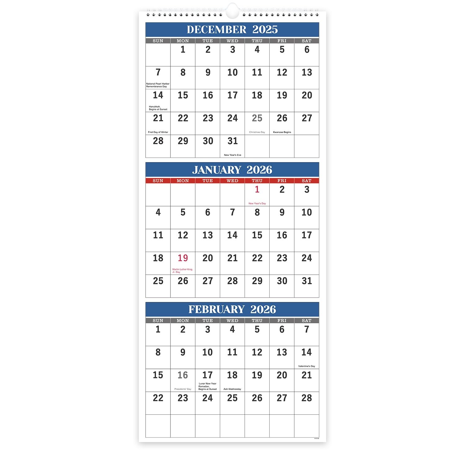 2026 Wall Calendar – 3 Month Vertical 2026 (Folded in a…
