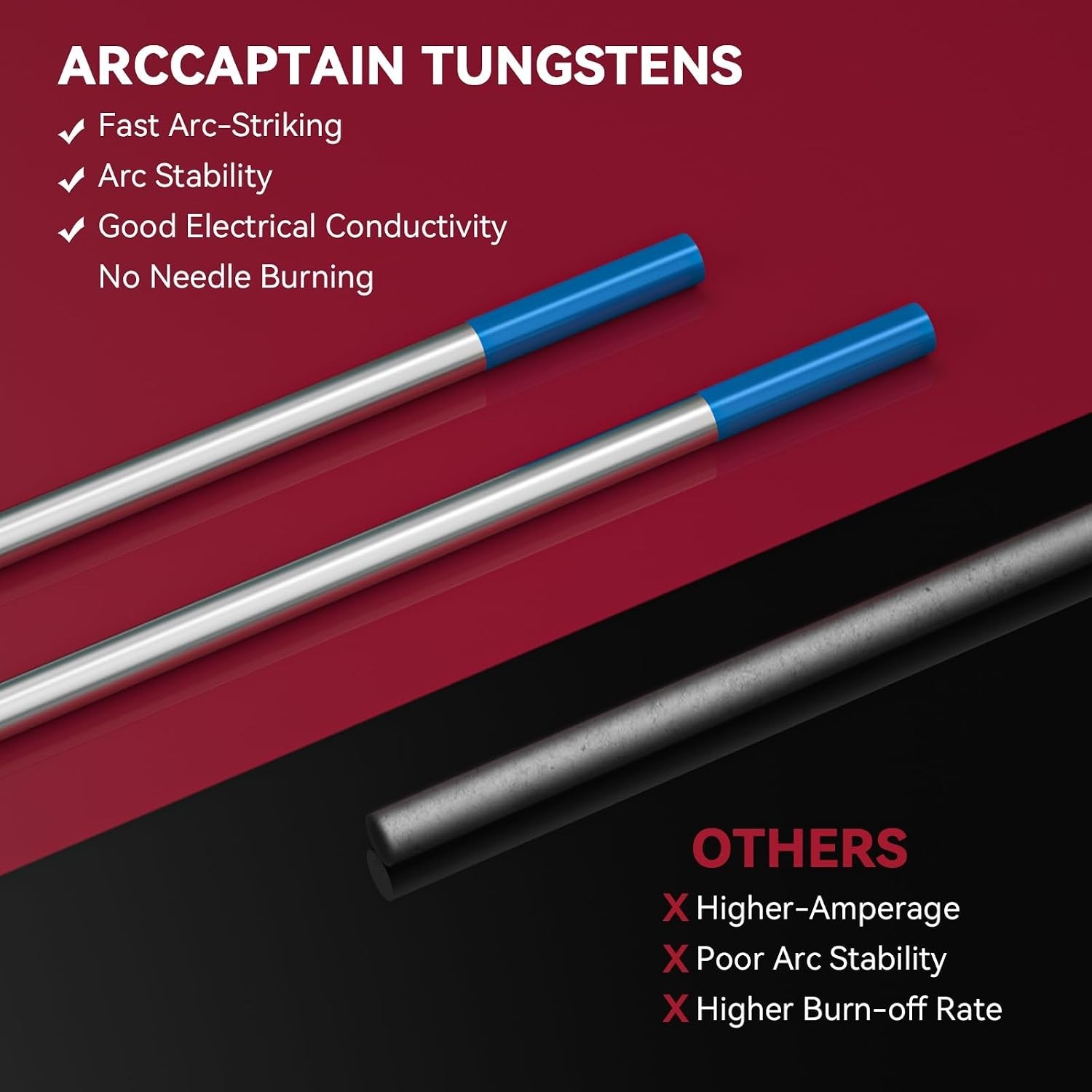 2% Lanthanated Tungsten Electrodes 10-Pack – Ideal for Arc Stability in Welding