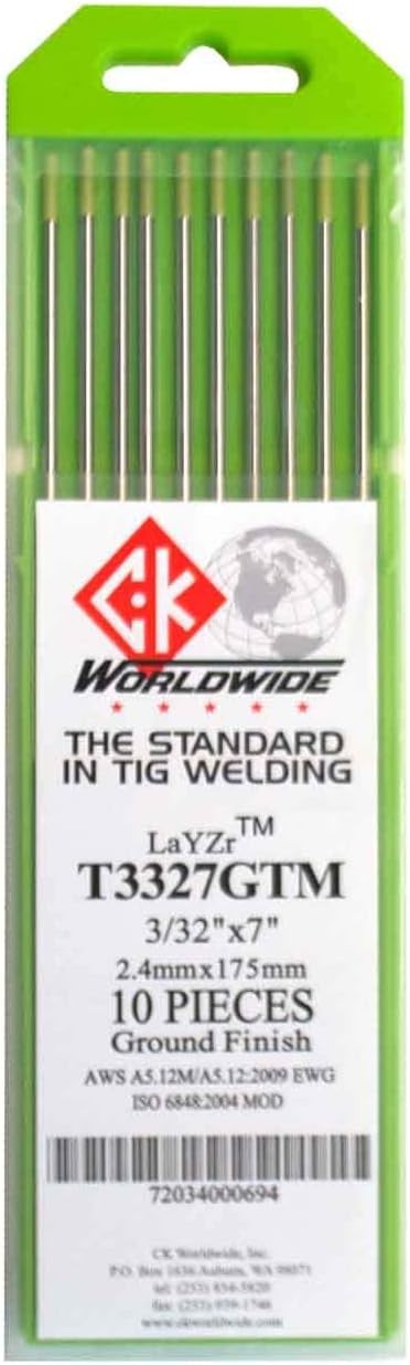 CK T3327GTM LaYZr Tungsten Electrode 3/32″ x 7″ 10 pack