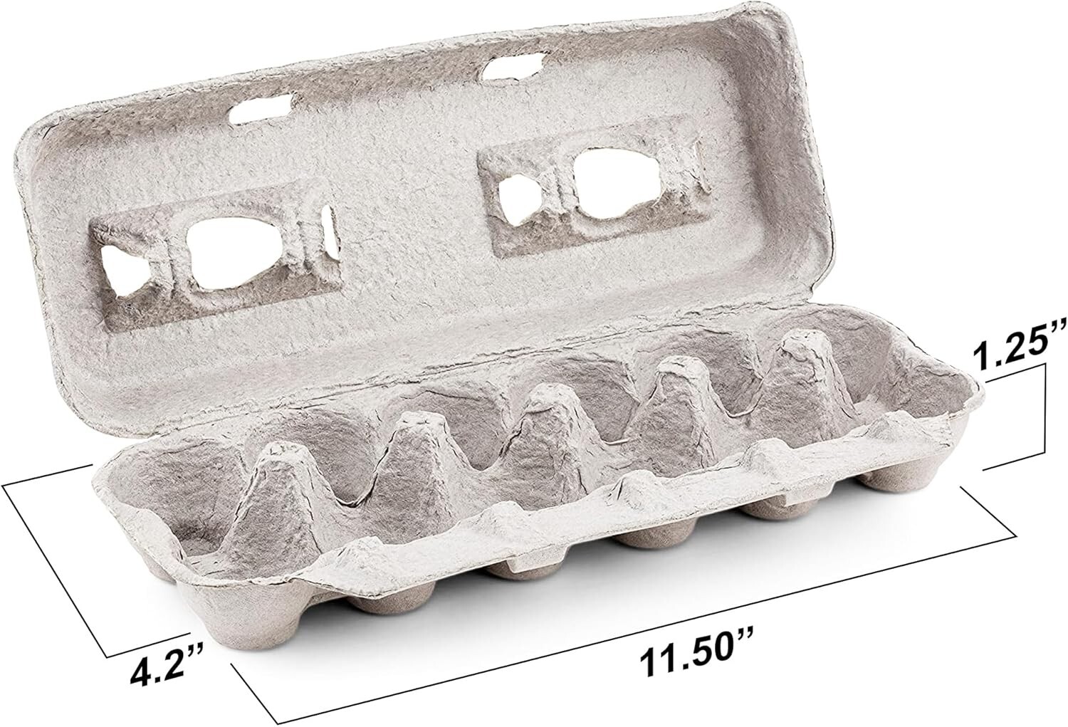 MT Products 12 Compartment Blank Natural Pulp Egg Cartons – Pack of 25
