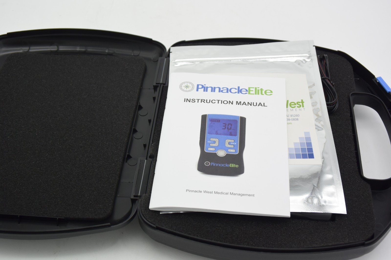Pinnacle Elite TENS EMS Unit Muscle Stimulator + 26 Pad Packs 45 Batteries Lead