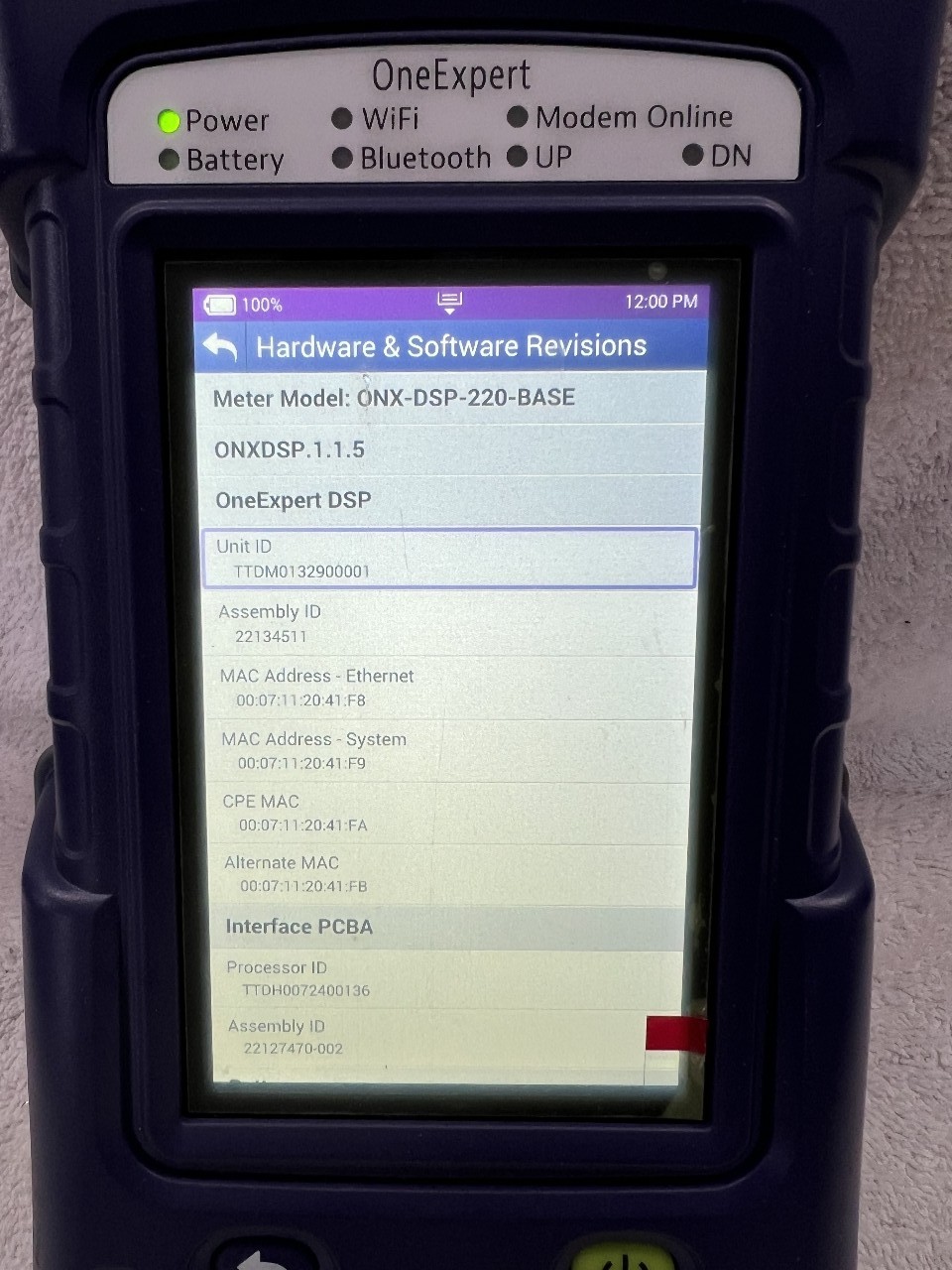 Viavi ONX-220 Base Service meter with charger