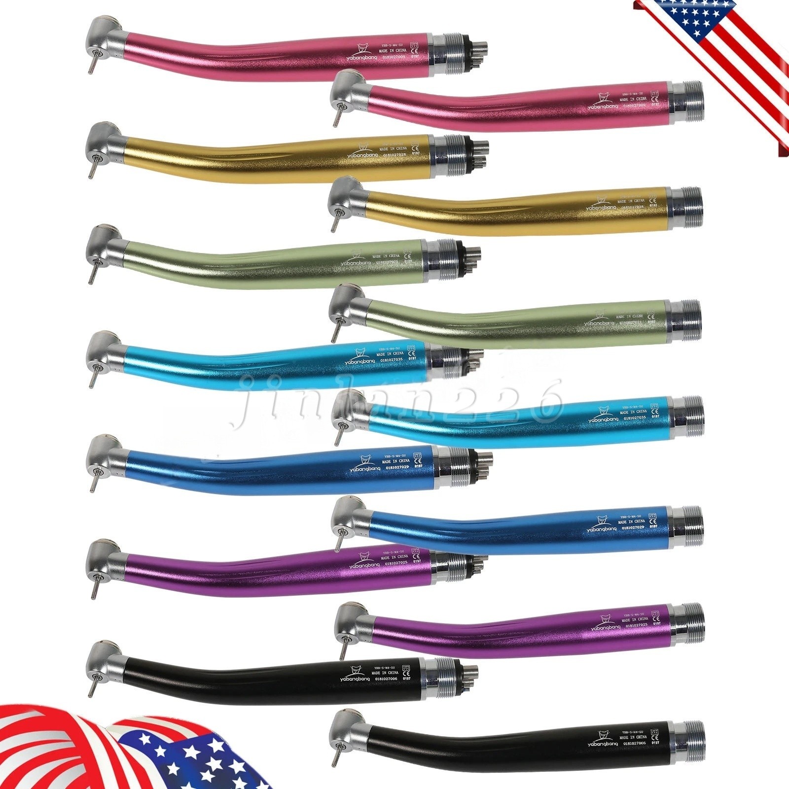 NSK Style Dental High/Low Speed Handpiece Push Button 4/2 Holes Colors